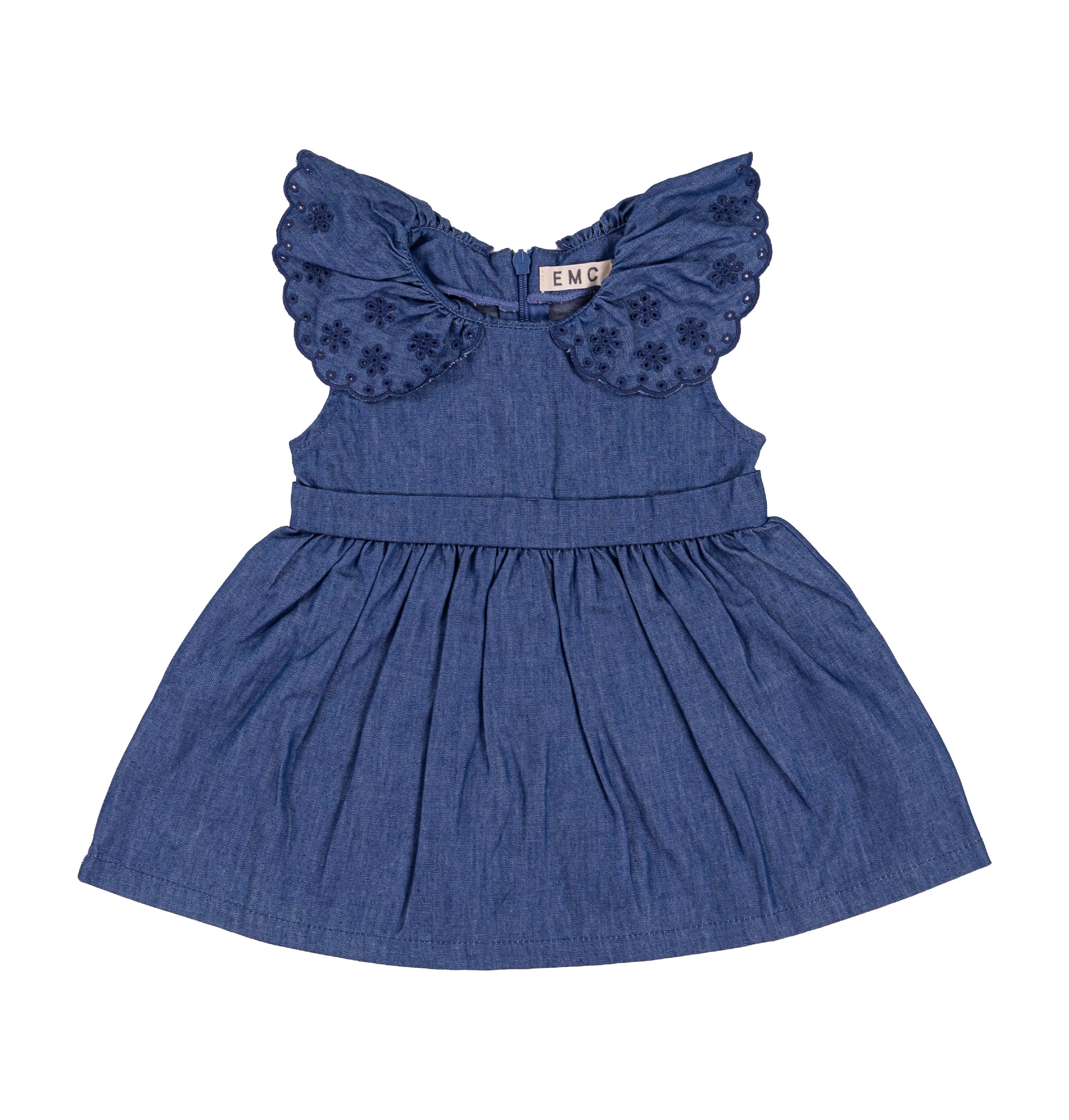 Vestito Bimba EMC in Denim con Colletto Ricamato