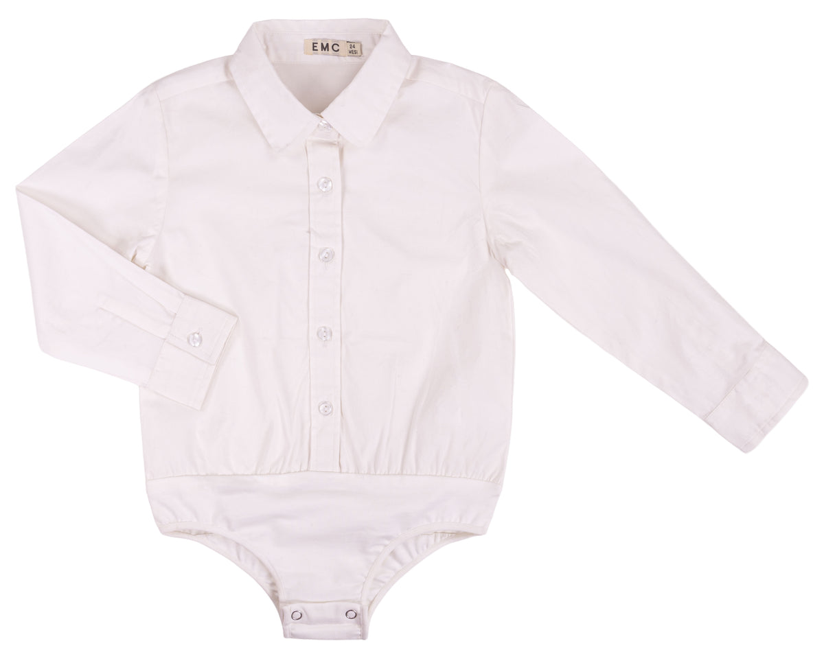 Body Camicia EMC Bianco con Colletto e Bottoni
