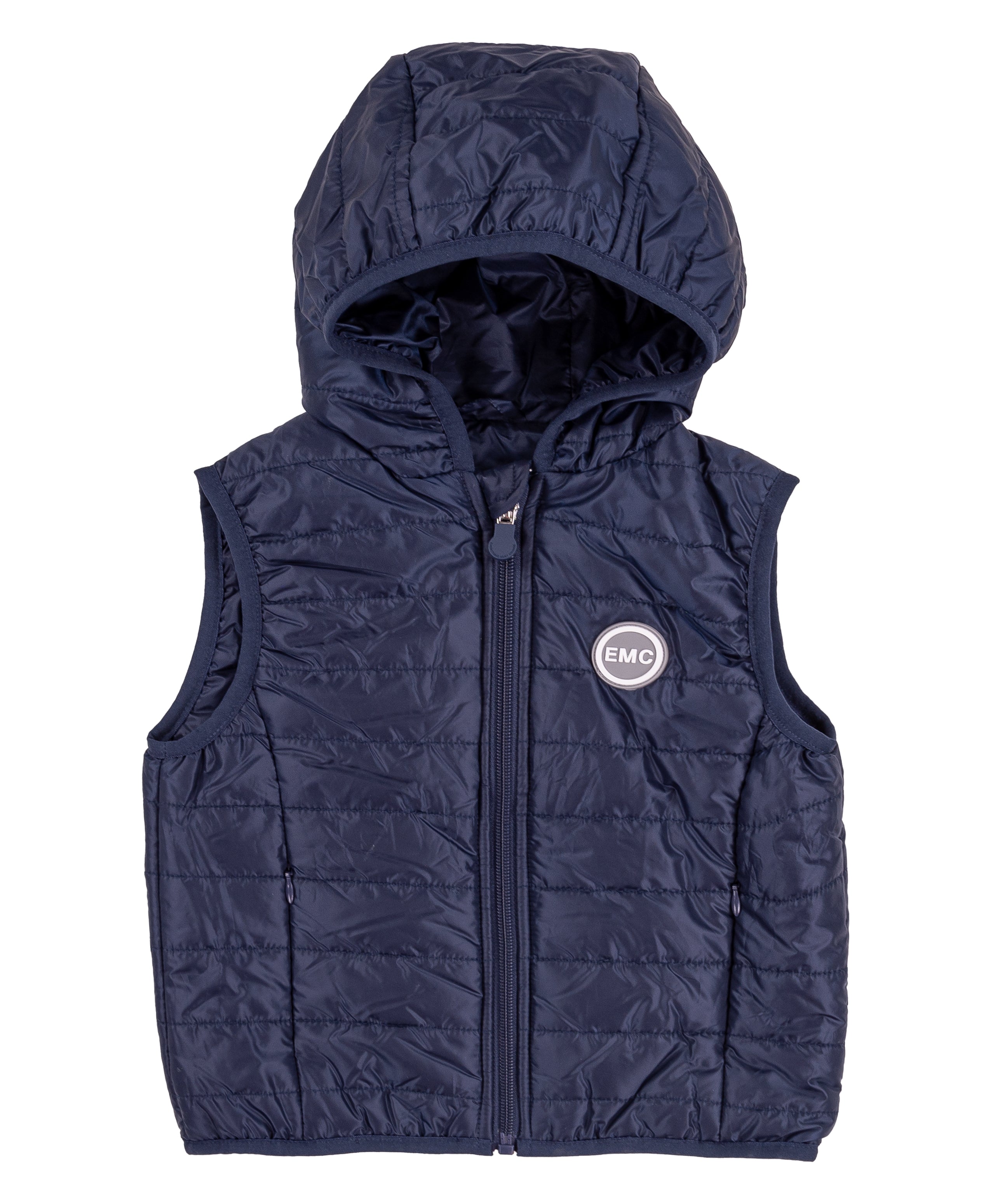 Gilet Unisex Imbottito con Cappuccio e Zip