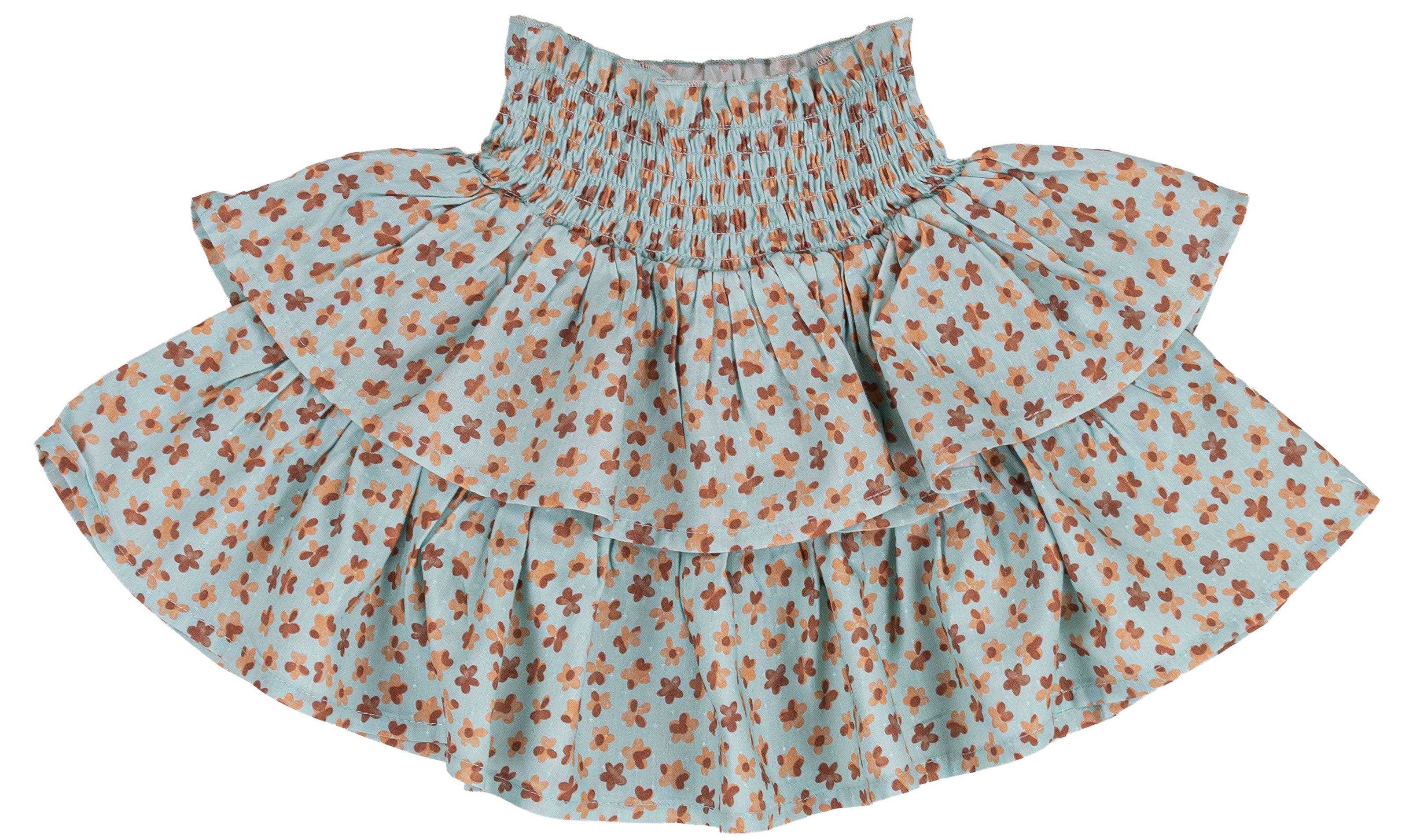 Gonna Bambina a Balze 100% Cotone a Fiori