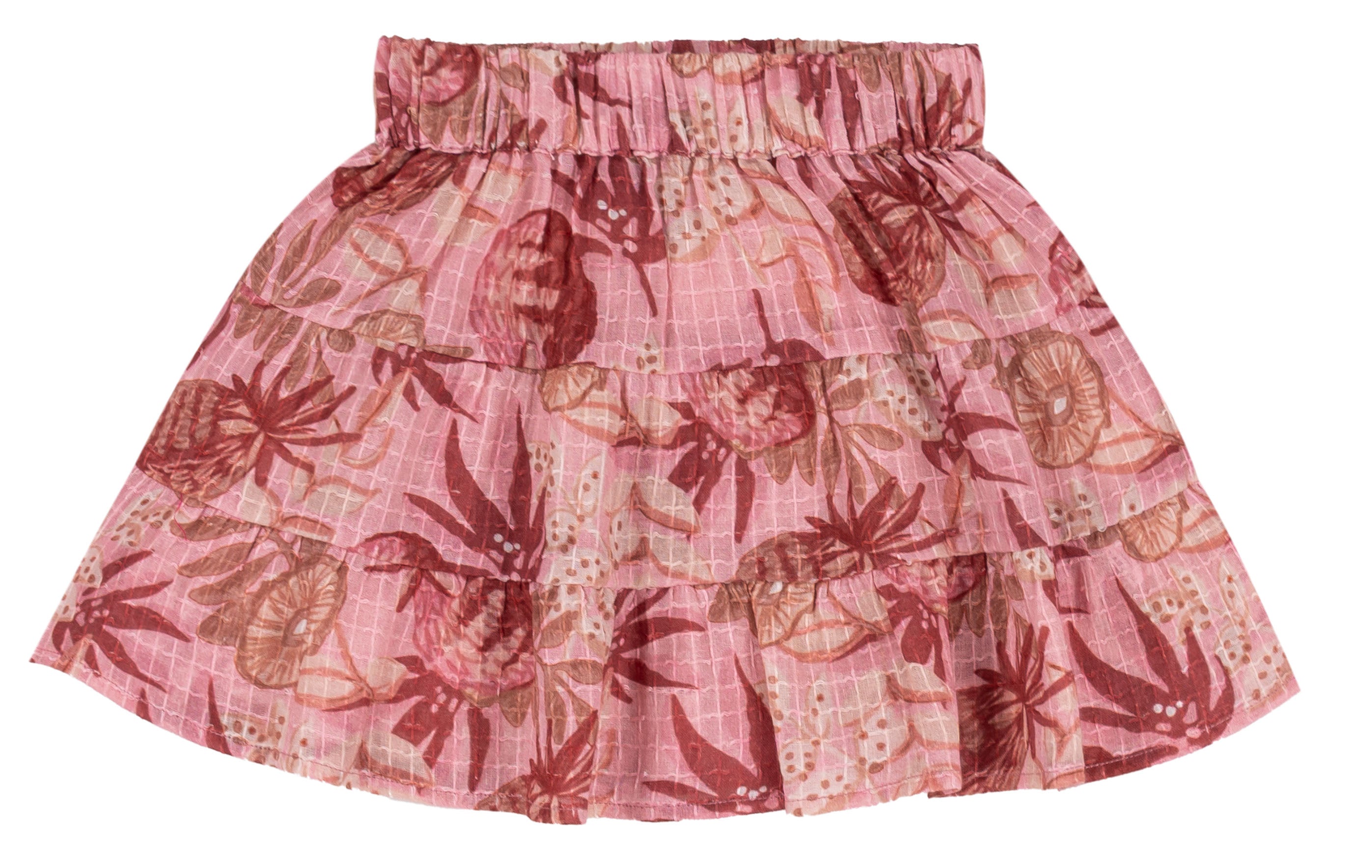 Gonna Bimba in Cotone con Balze e Fantasia Floreale