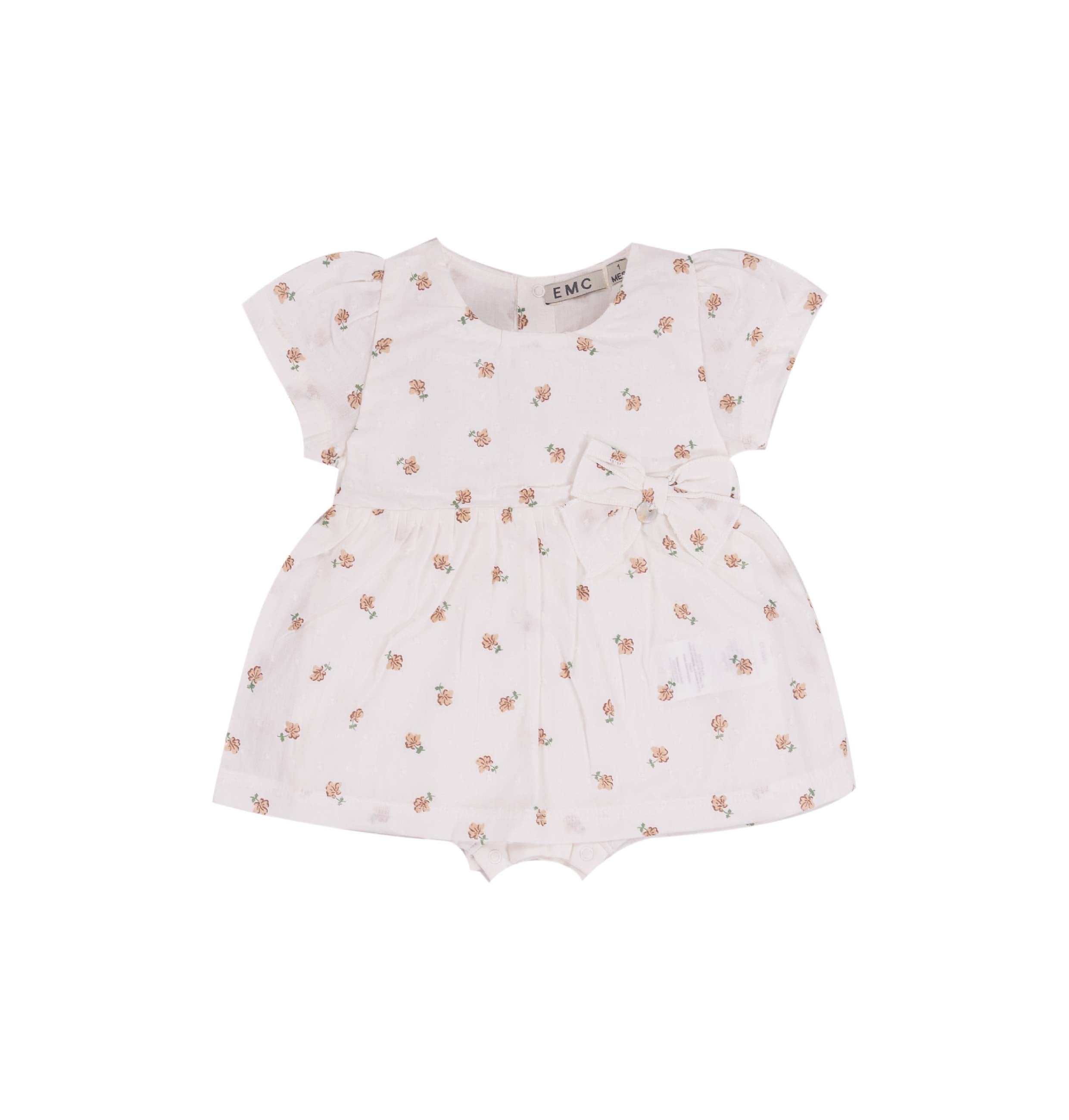 Pagliaccetto Bimba "Petit Bouquet" in Puro Cotone con Fiocco