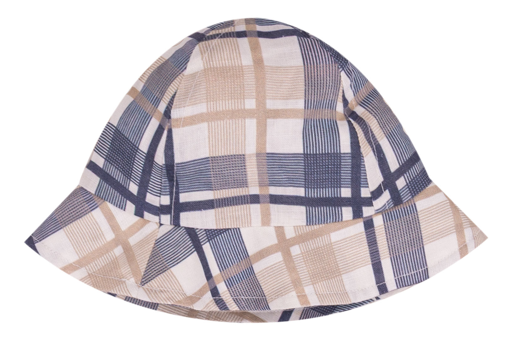 Cappello Bambino in 100% Lino a Quadretti