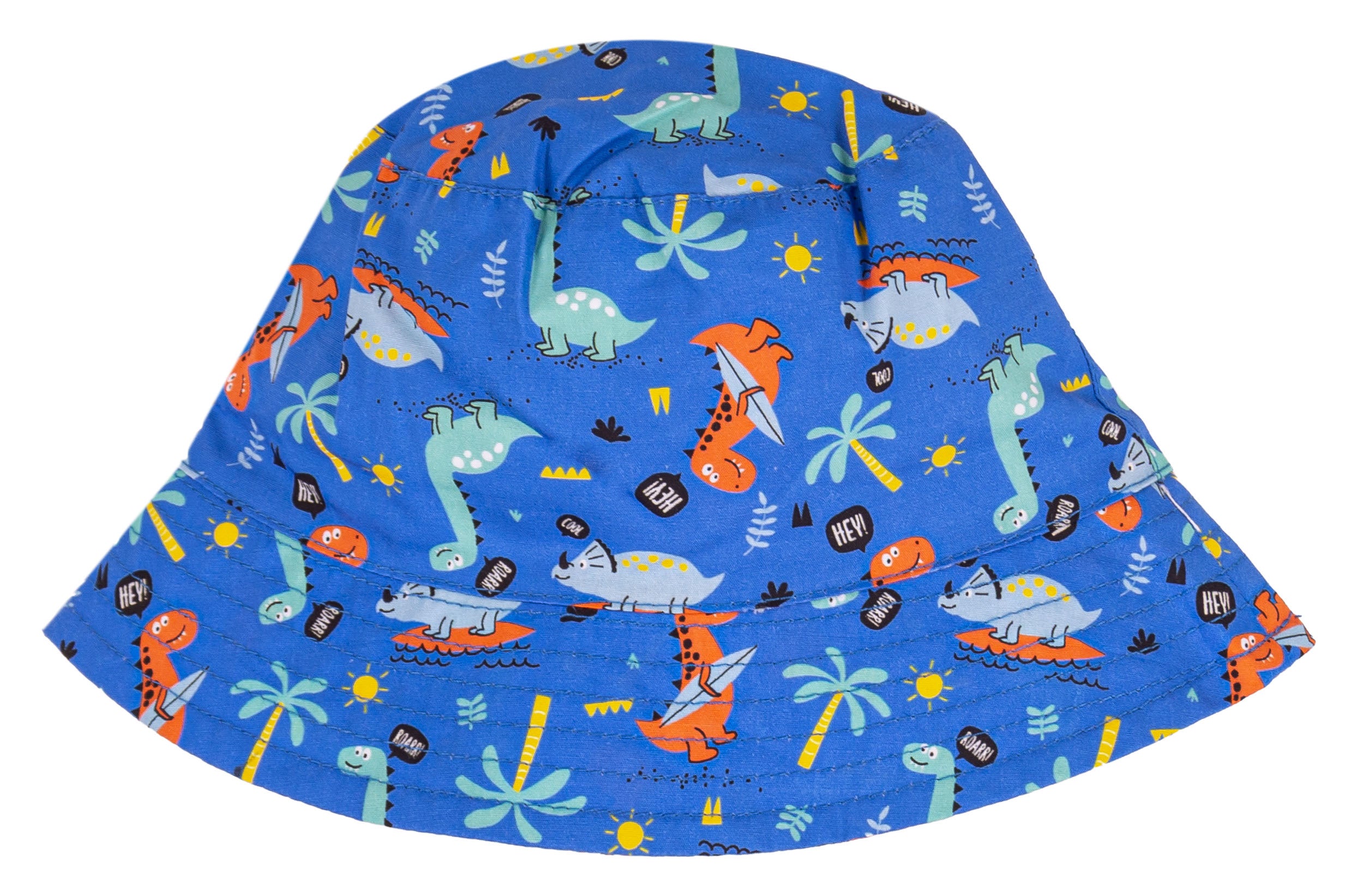 Cappello Pescatore Bimbo in 100% Cotone con Dinosauri e Palme