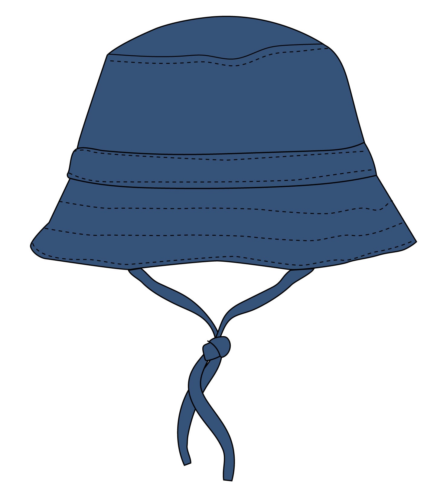 Cappello Pescatore Bimbo in 100% Cotone Blu con Laccetti
