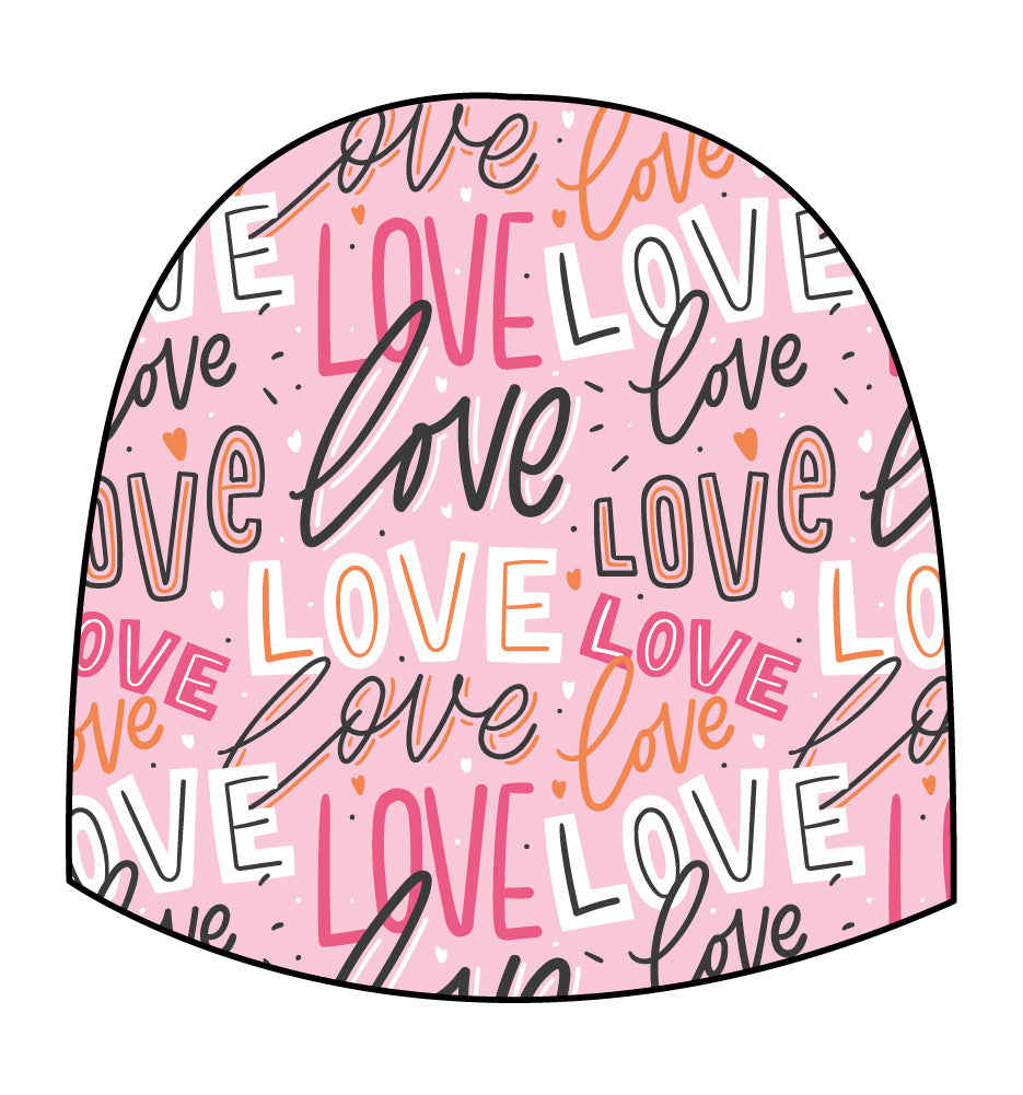 Cappellino Beanie Bimba in Cotone Fucsia con Cuori e Fantasia Urban