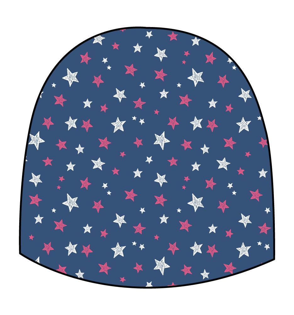 Cappellino Beanie Bimba in Cotone Fucsia con Cuori e Fantasia Urban