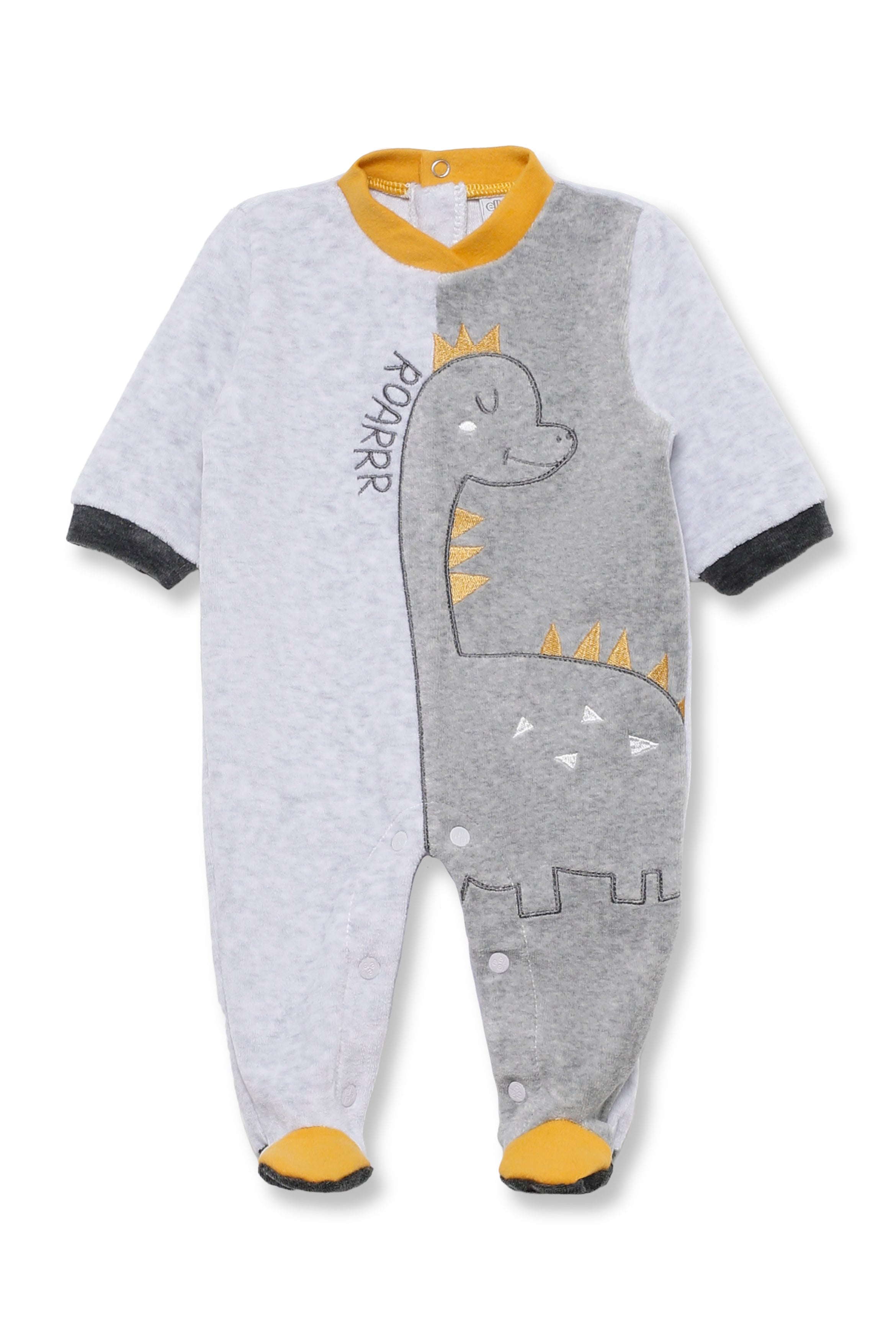 Tutina Neonato in Ciniglia con Piedini e Dinosauro