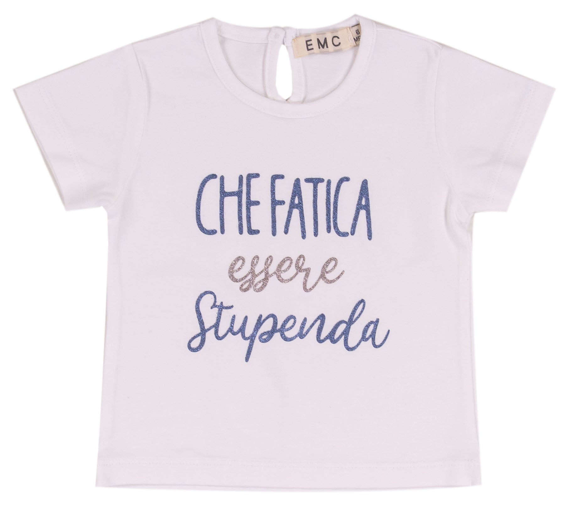 T-shirt Bimba in Cotone Elasticizzato "Che Fatica Essere Stupenda"