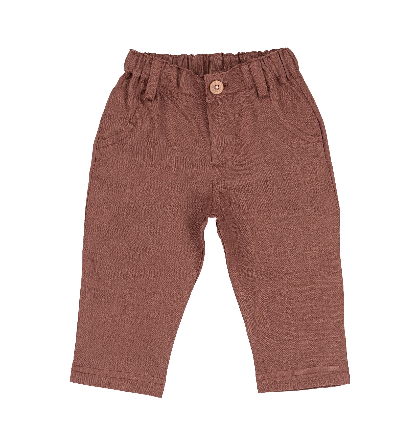 Pantalone Lungo Bambino EMC in 100% Lino | Look Elegante con Elastico in Vita