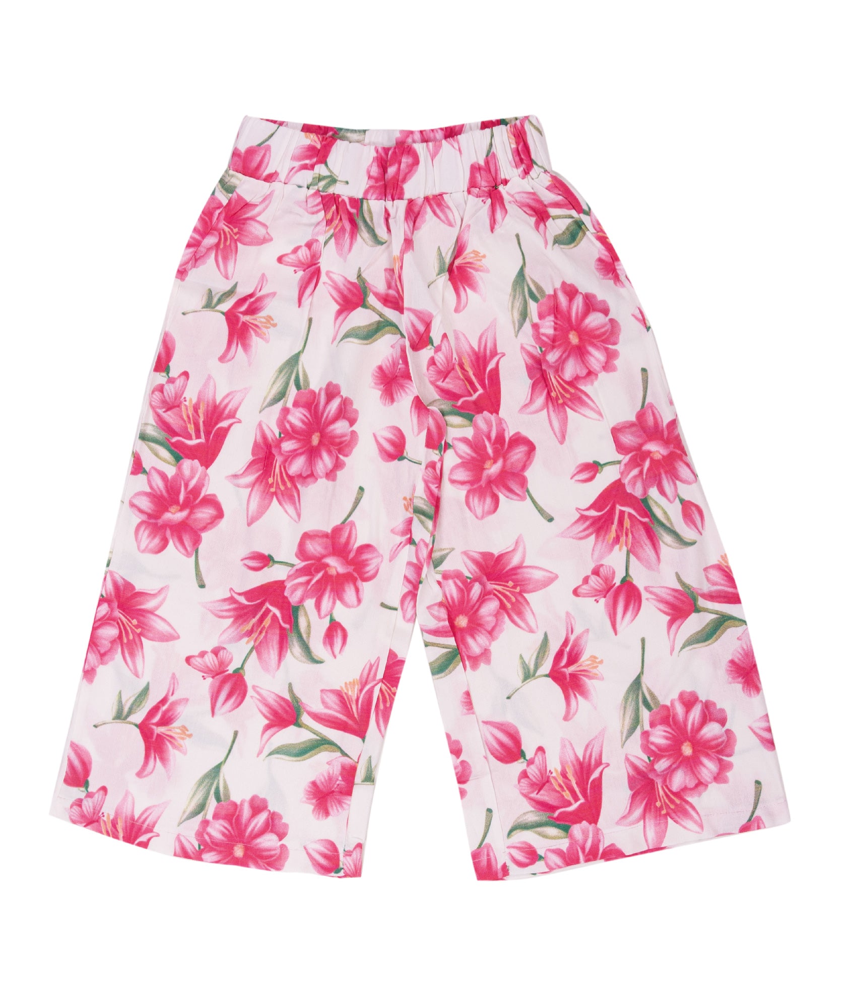Pantalone Lungo Bambina in 100% Viscosa a Fiori