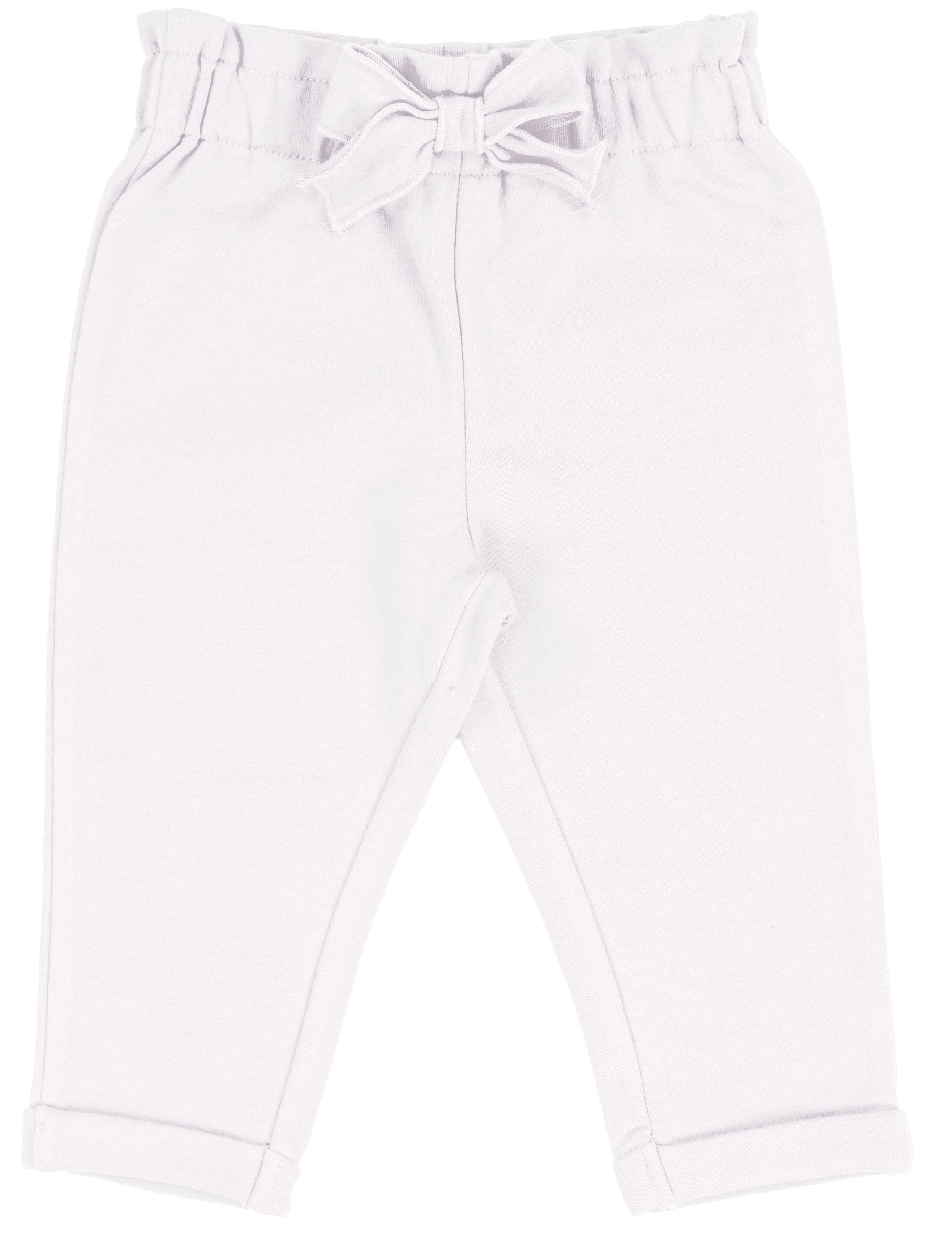 Pantalone Lungo Bimba Fucsia in Cotone con Fiocco in Vita