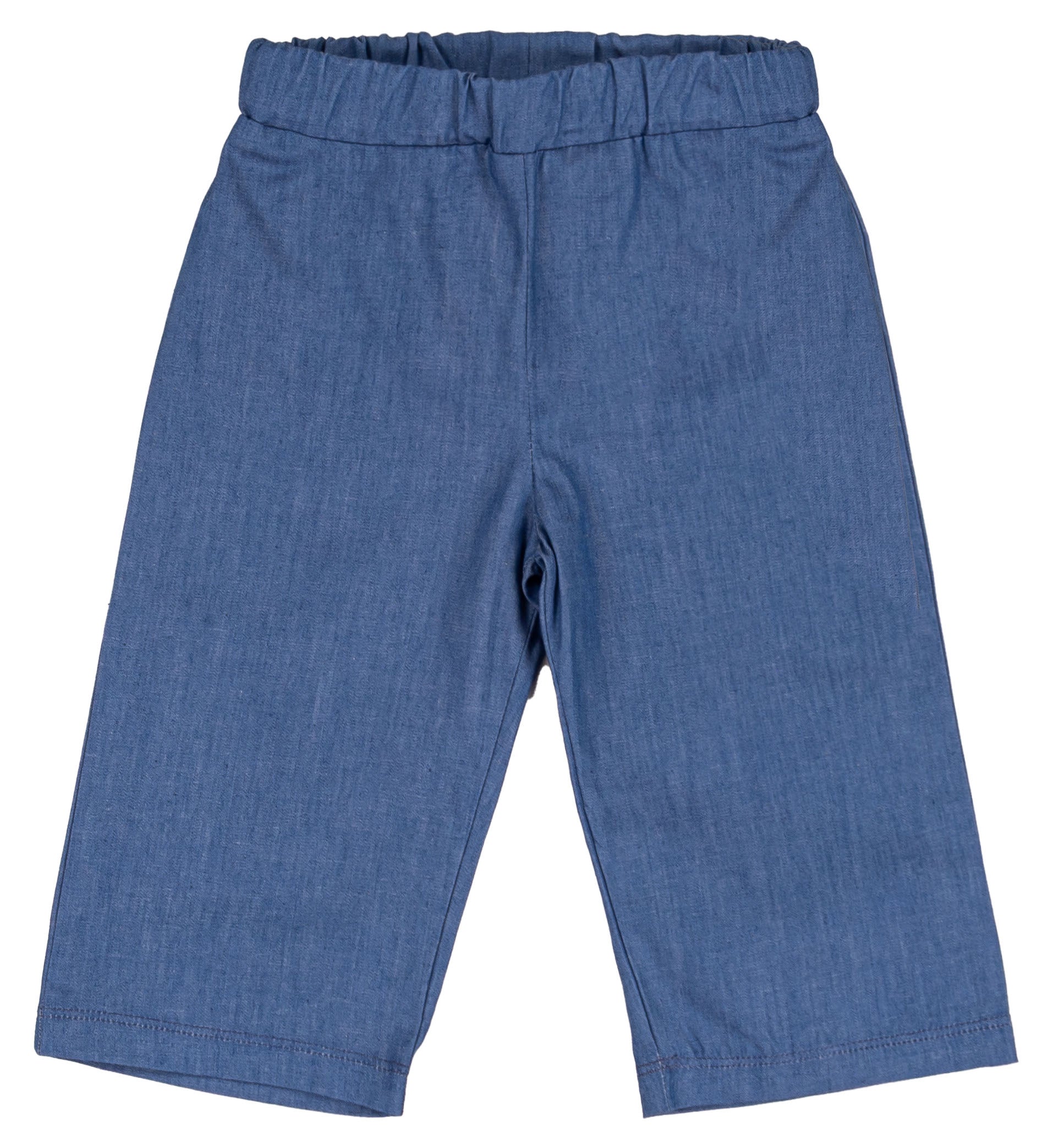 Pantalone Lungo Bambina in 100% Cotone con Elastico in Vita