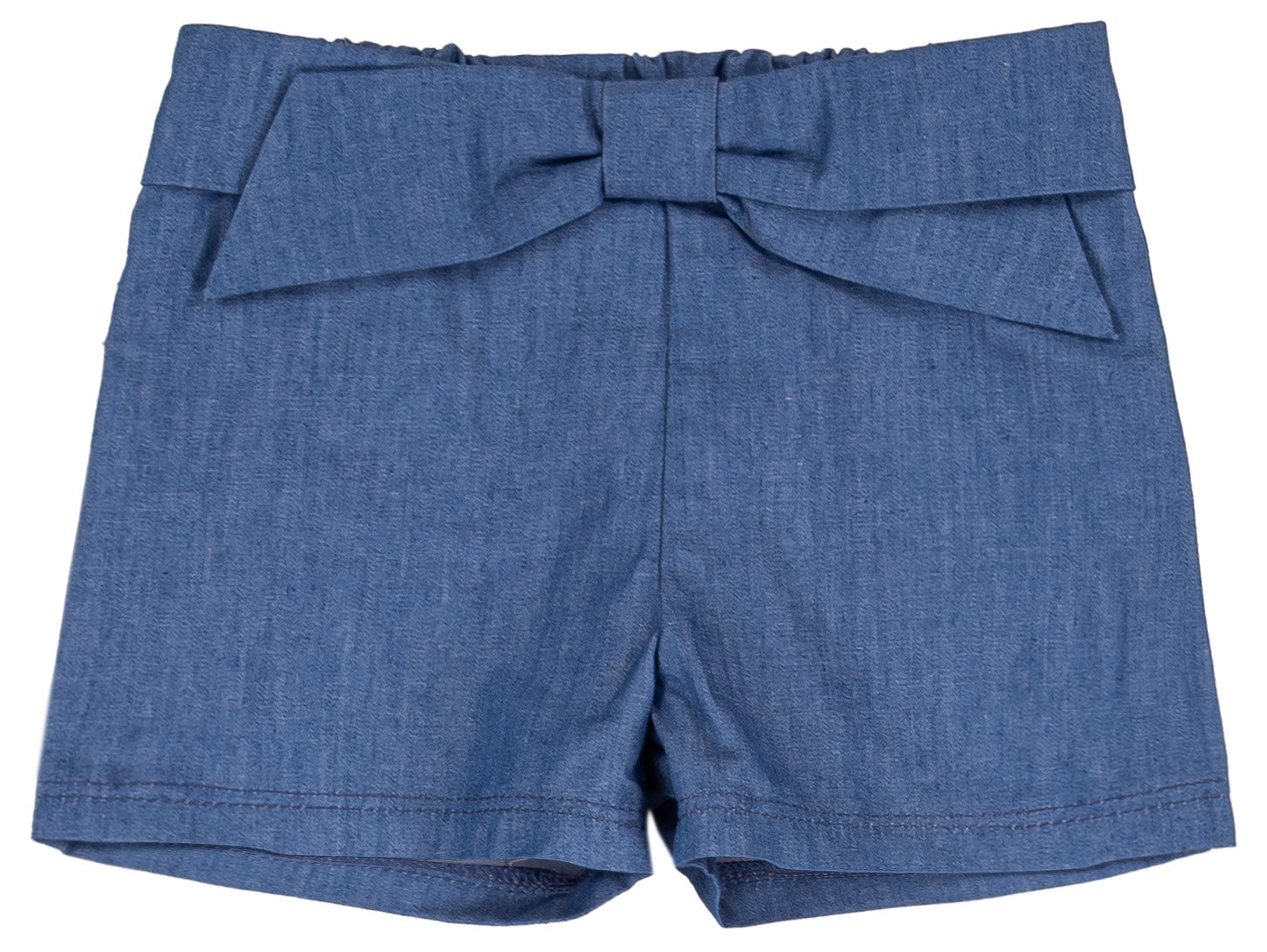Pantaloncino Corto Bambina in 100% Cotone con Fiocco in Vita