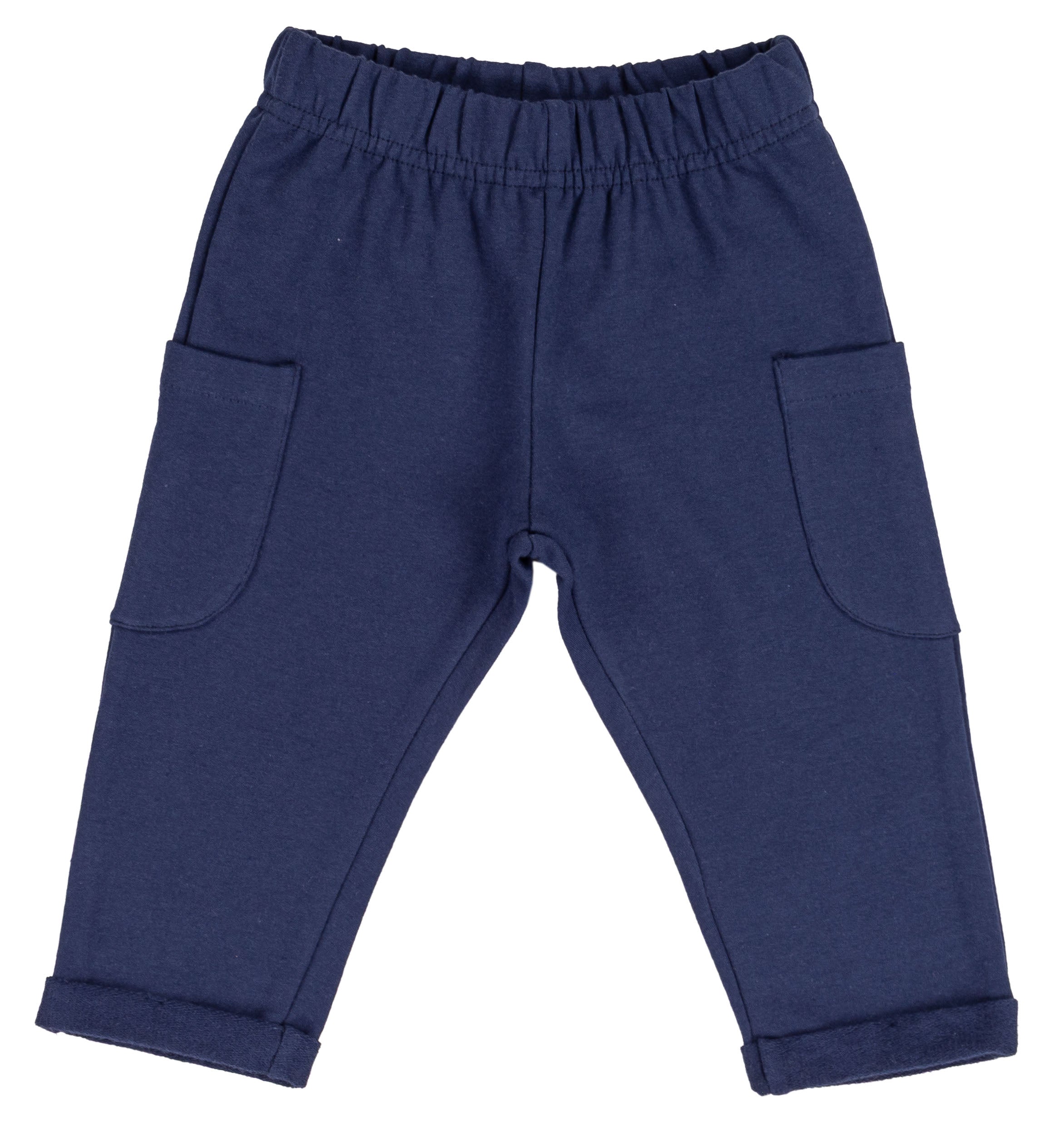 Pantalone Lungo Bambino Grigio Chiaro in Cotone Elasticizzato con Tasconi