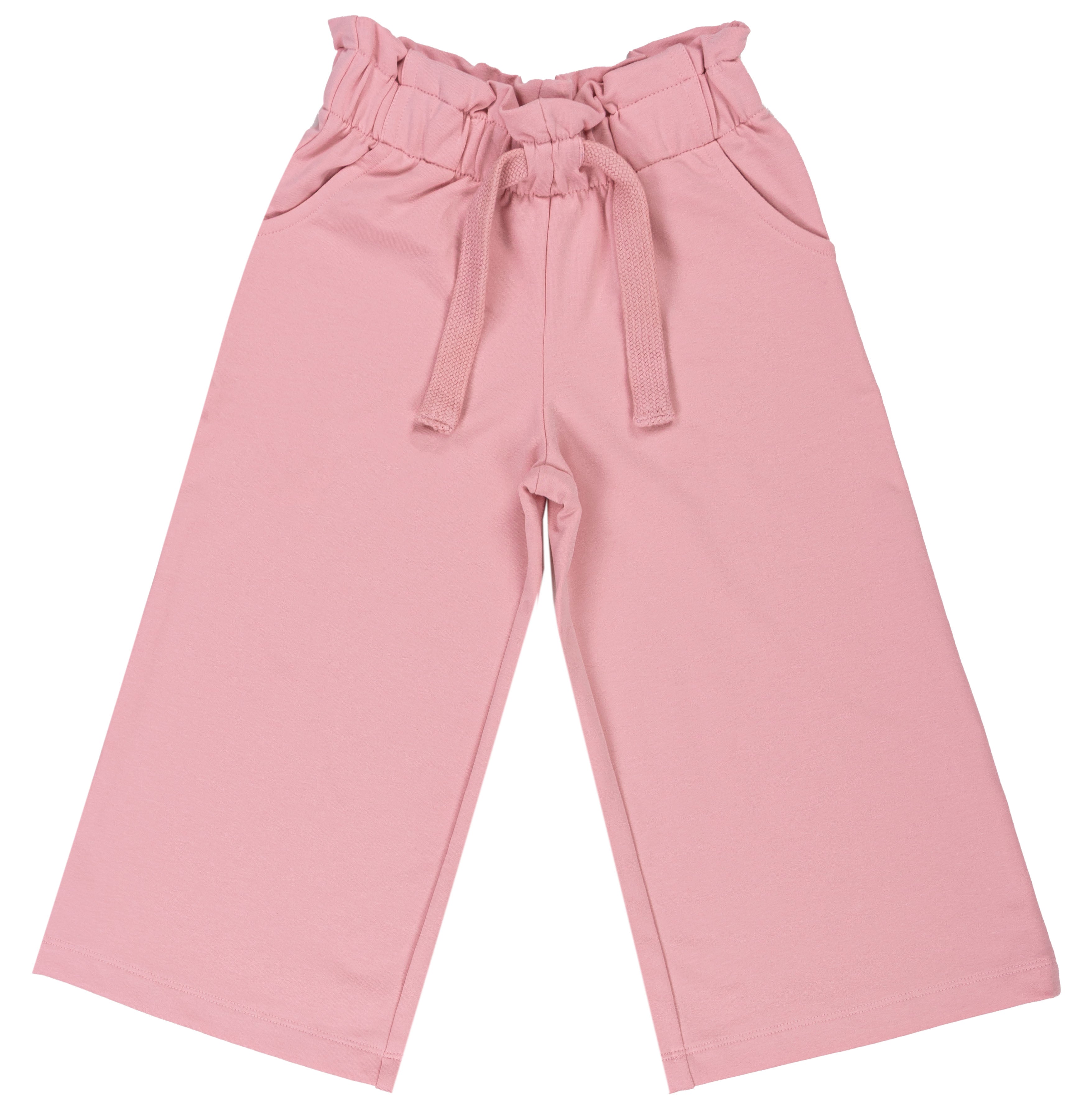 Pantalone Lungo Bimba in Cotone con Laccetto in Vita