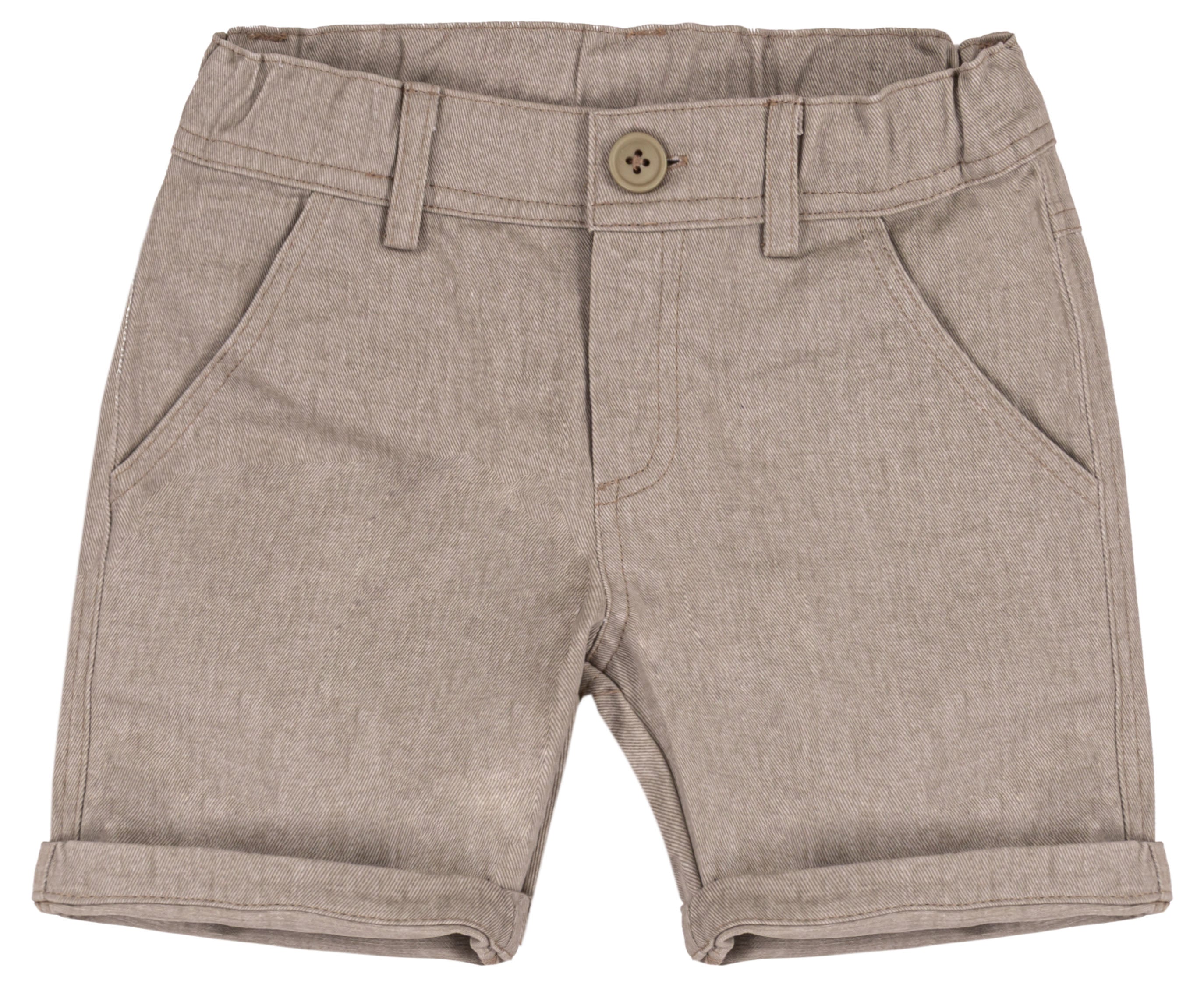 Pantalone Corto Bambino in 100% Lino con Risvolti