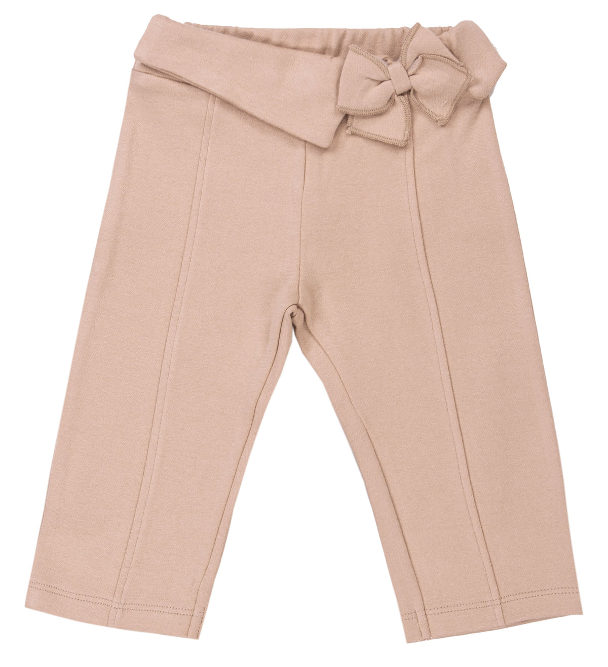 Pantalone Bimba EMC Beige con Fascia e Fiocco in Vita