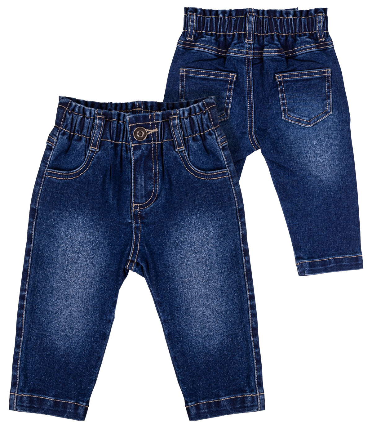 Pantalone Bimba EMC in Denim Blu con Vita Arricciata