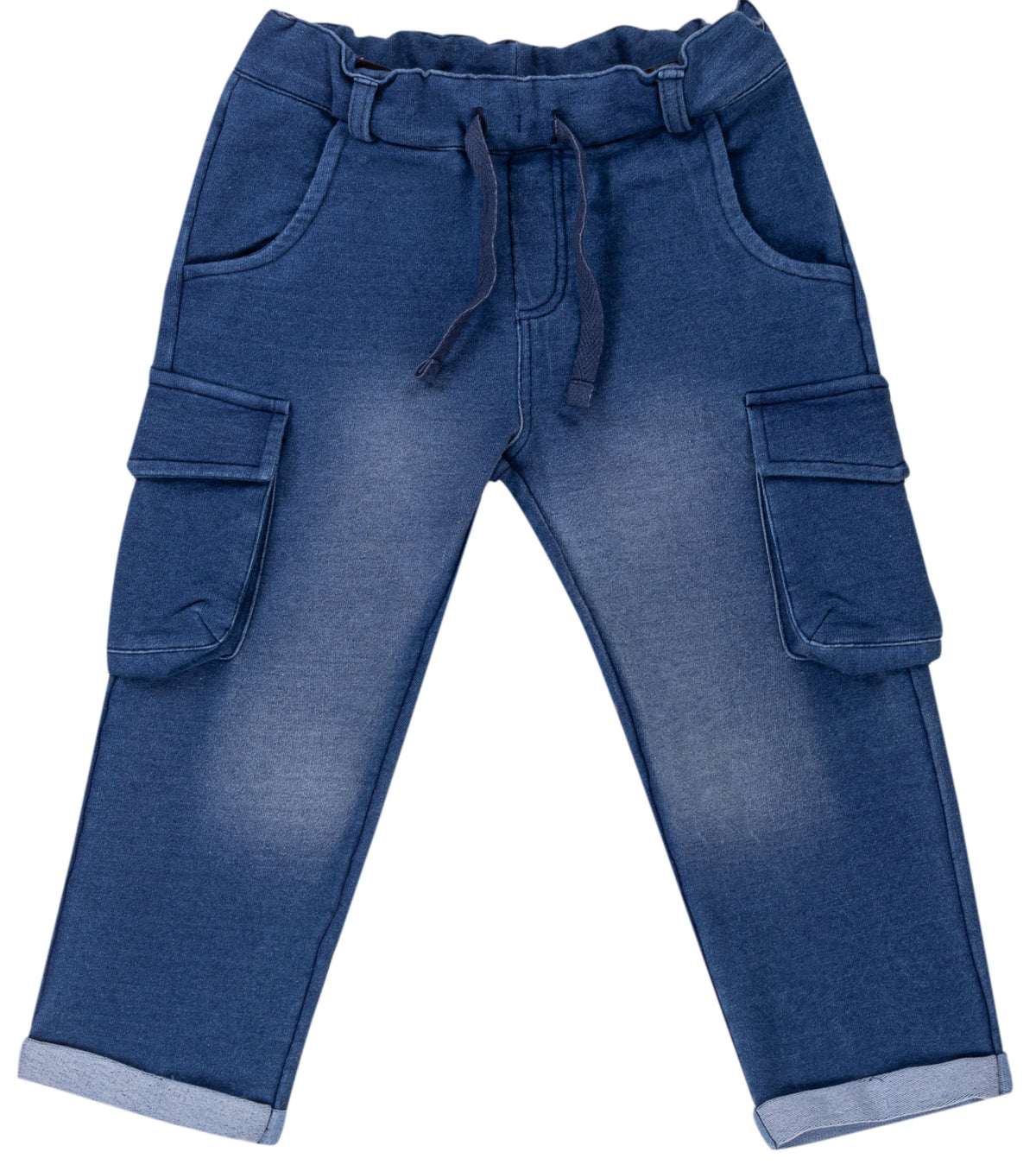 Pantalone Bimbo EMC in Felpa Effetto Denim con Tasconi