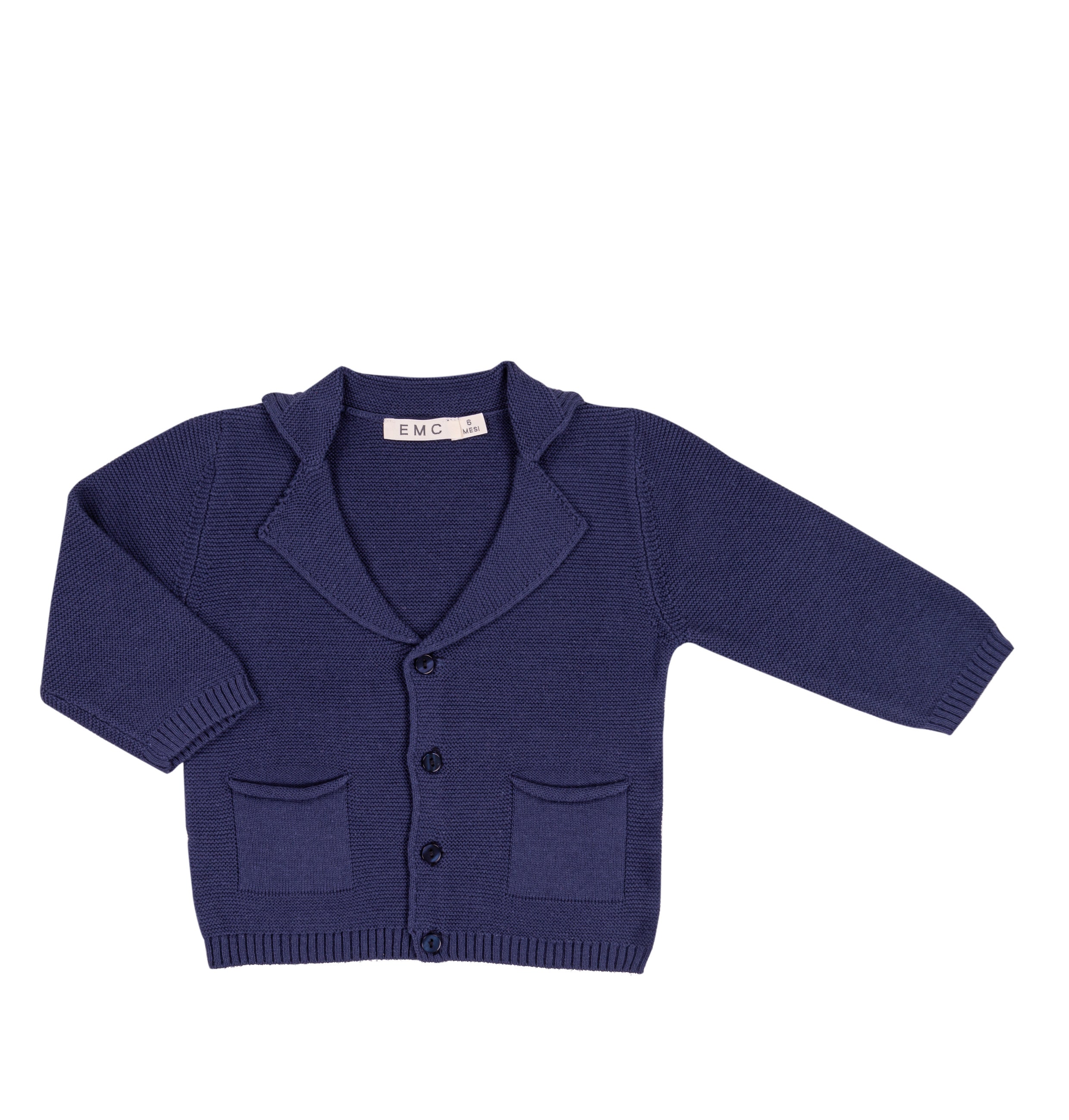 Cardigan Bambino 100% Cotone con Bottoni e Taschine