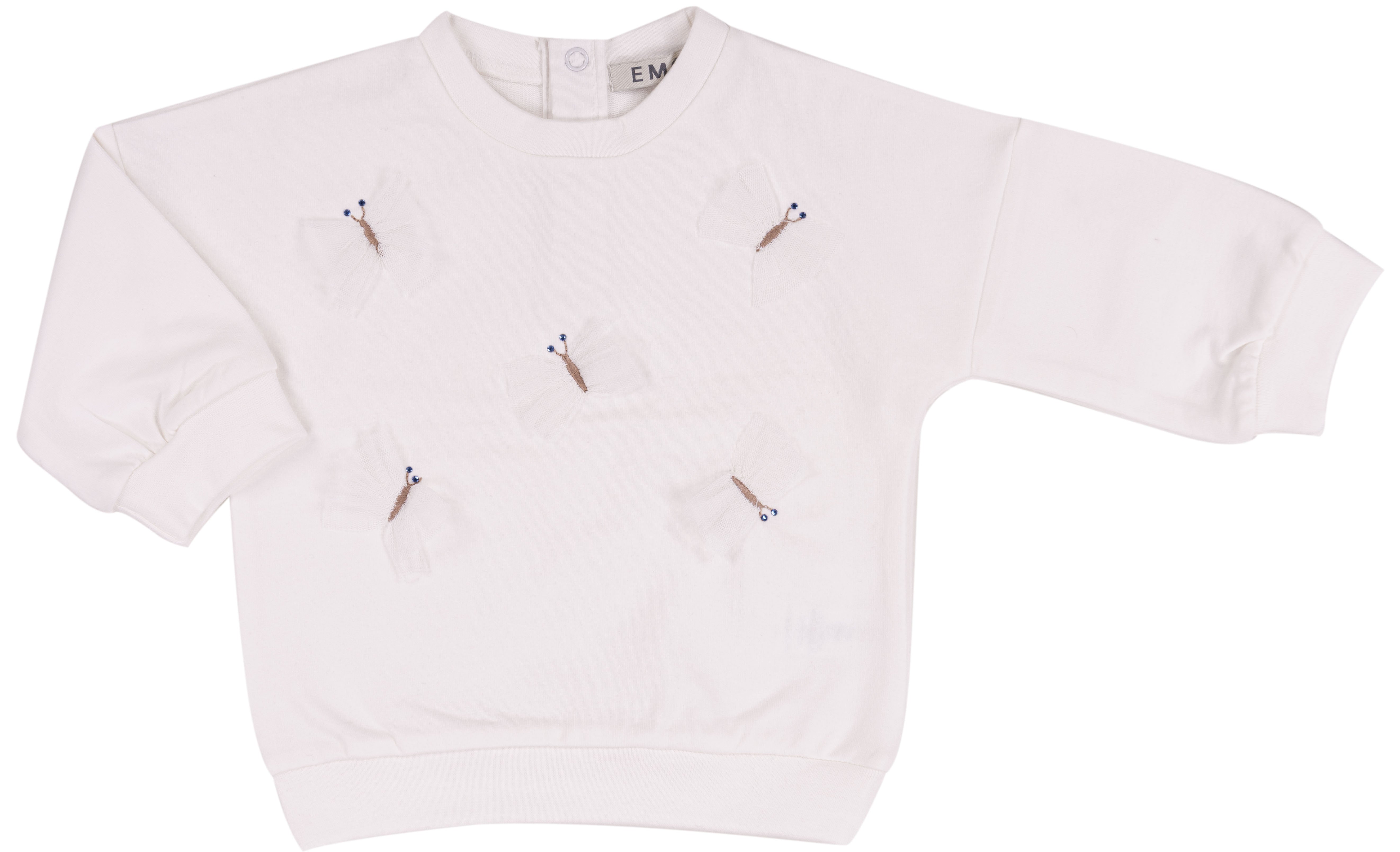 Top Girocollo Bambina in Cotone Elasticizzato con Farfalle 3D
