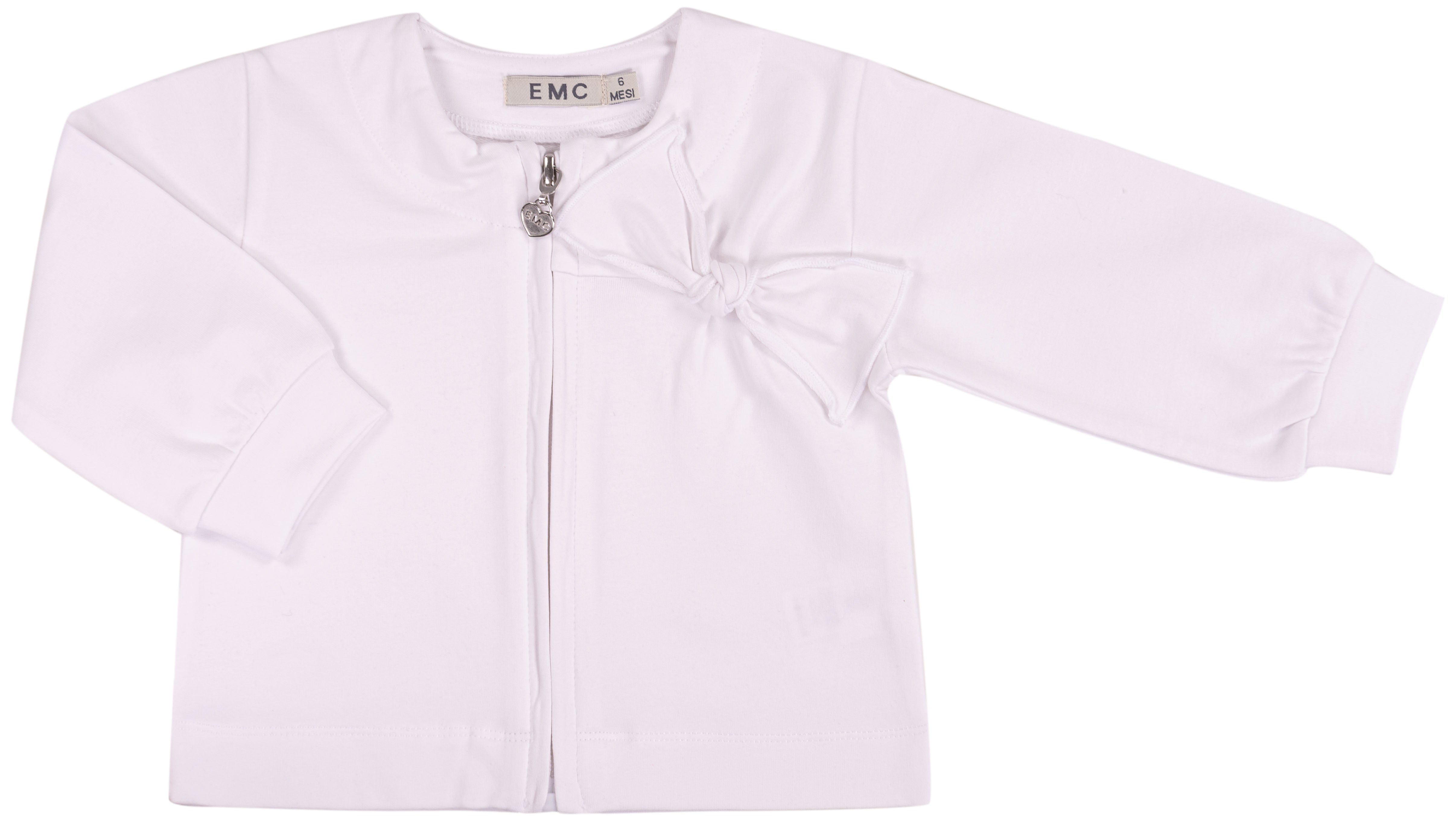 Giacca Zippata Bambina in Cotone Elasticizzato con Volant