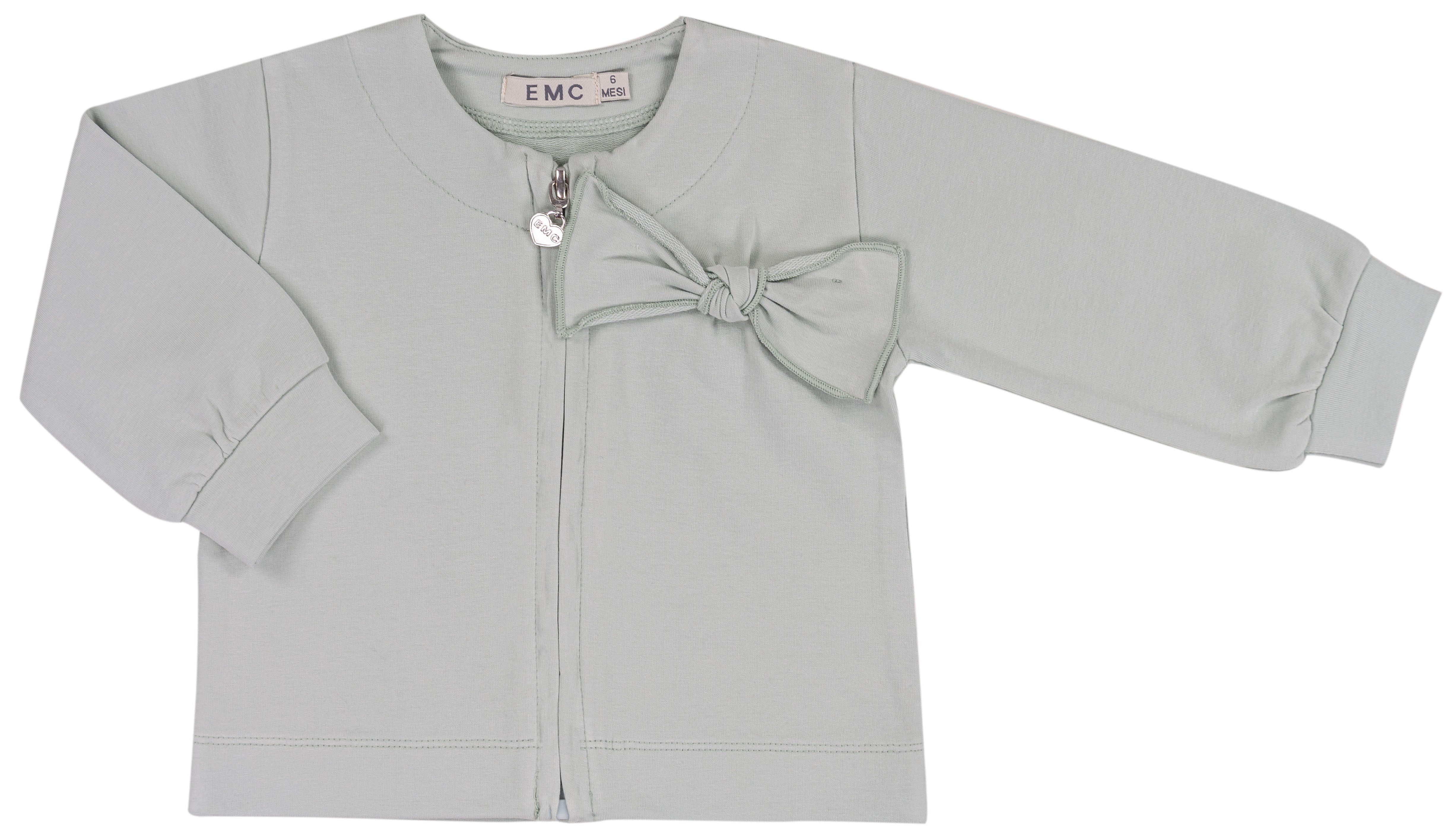 Giacca Zippata Bambina in Cotone Elasticizzato con Volant