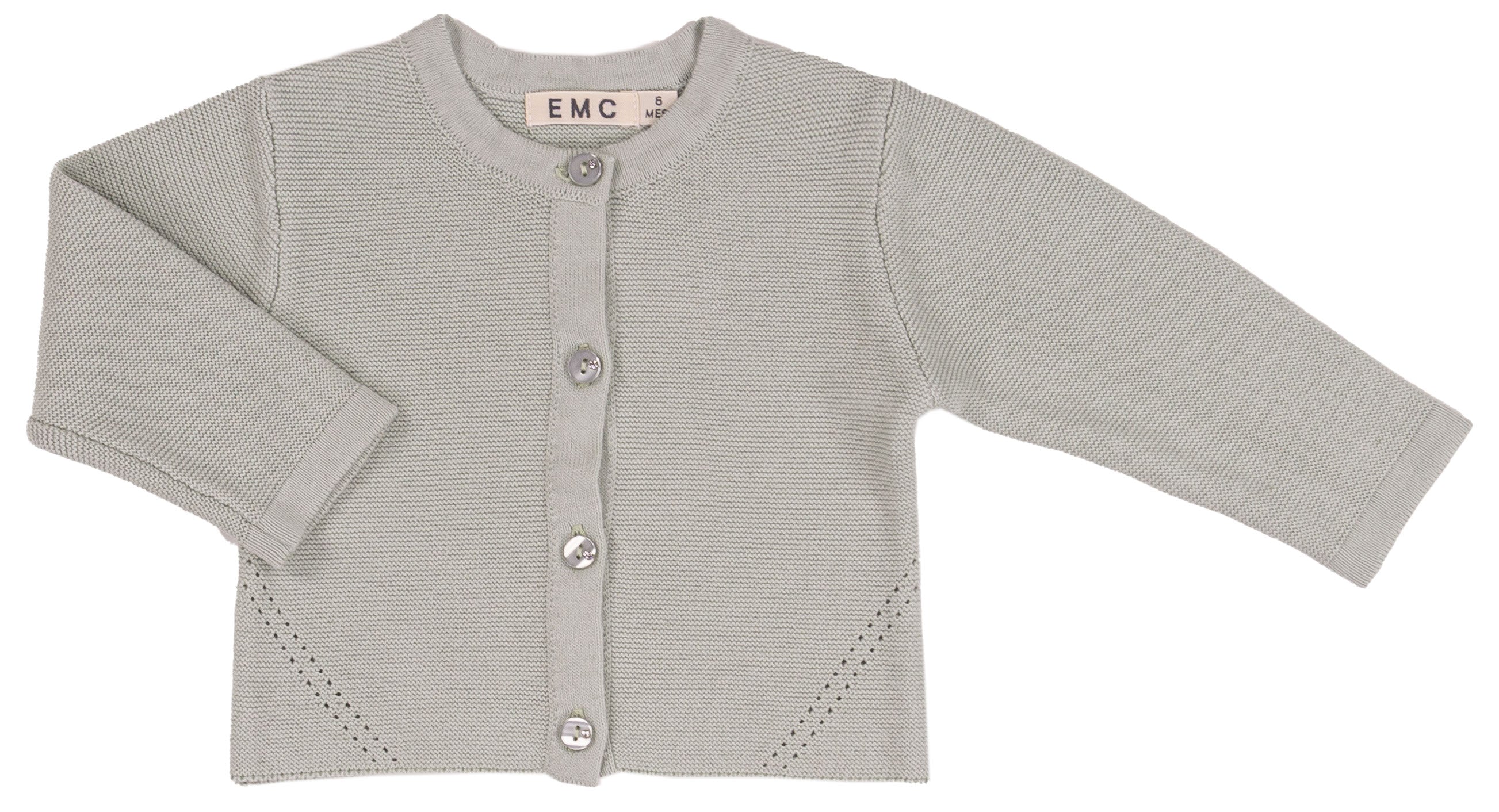 Cardigan Bambina Bianco in 100% Cotone con Lavorazione a Traforo