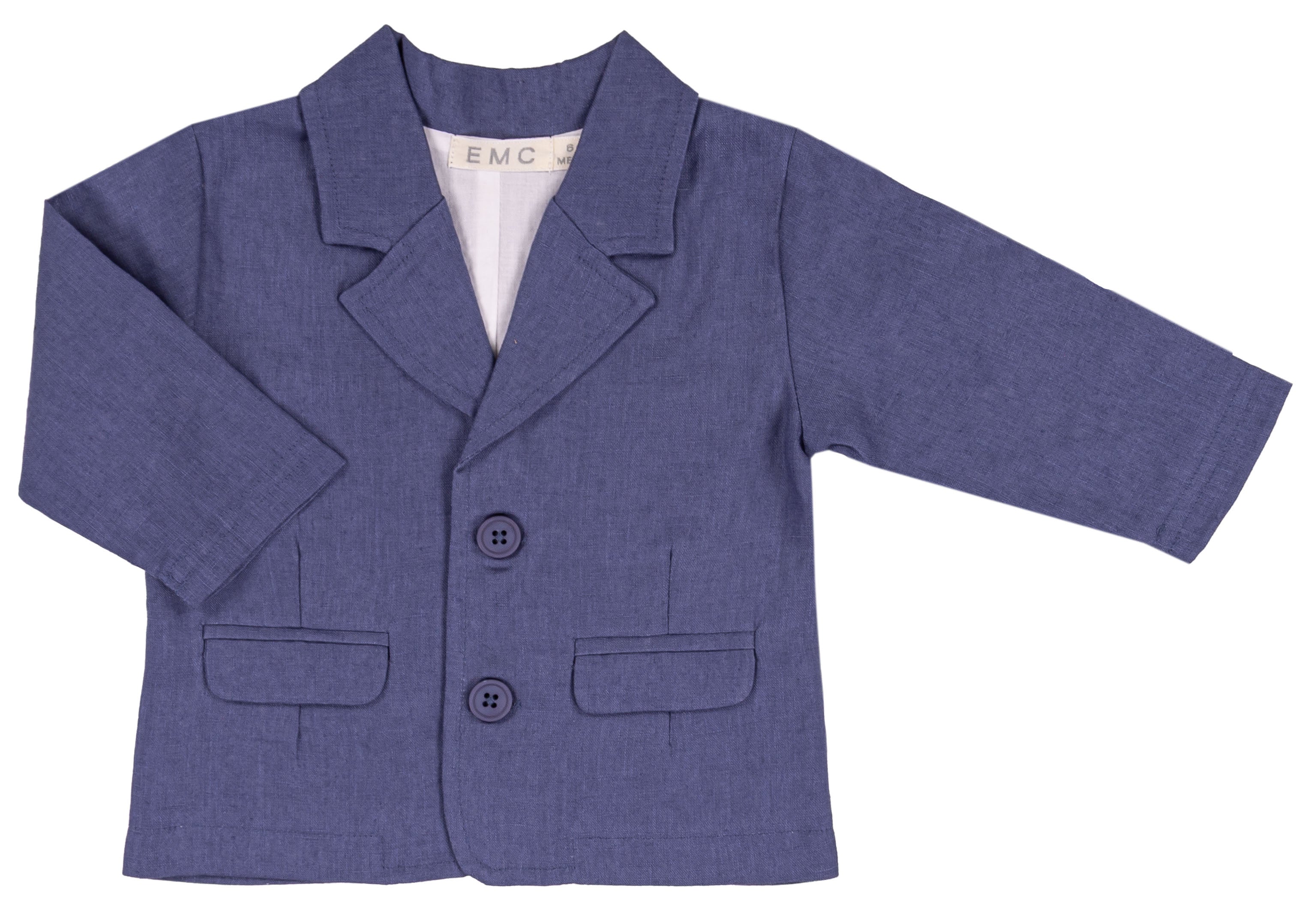 Giacca Elegante Bambino in 100% Lino Blu Avio