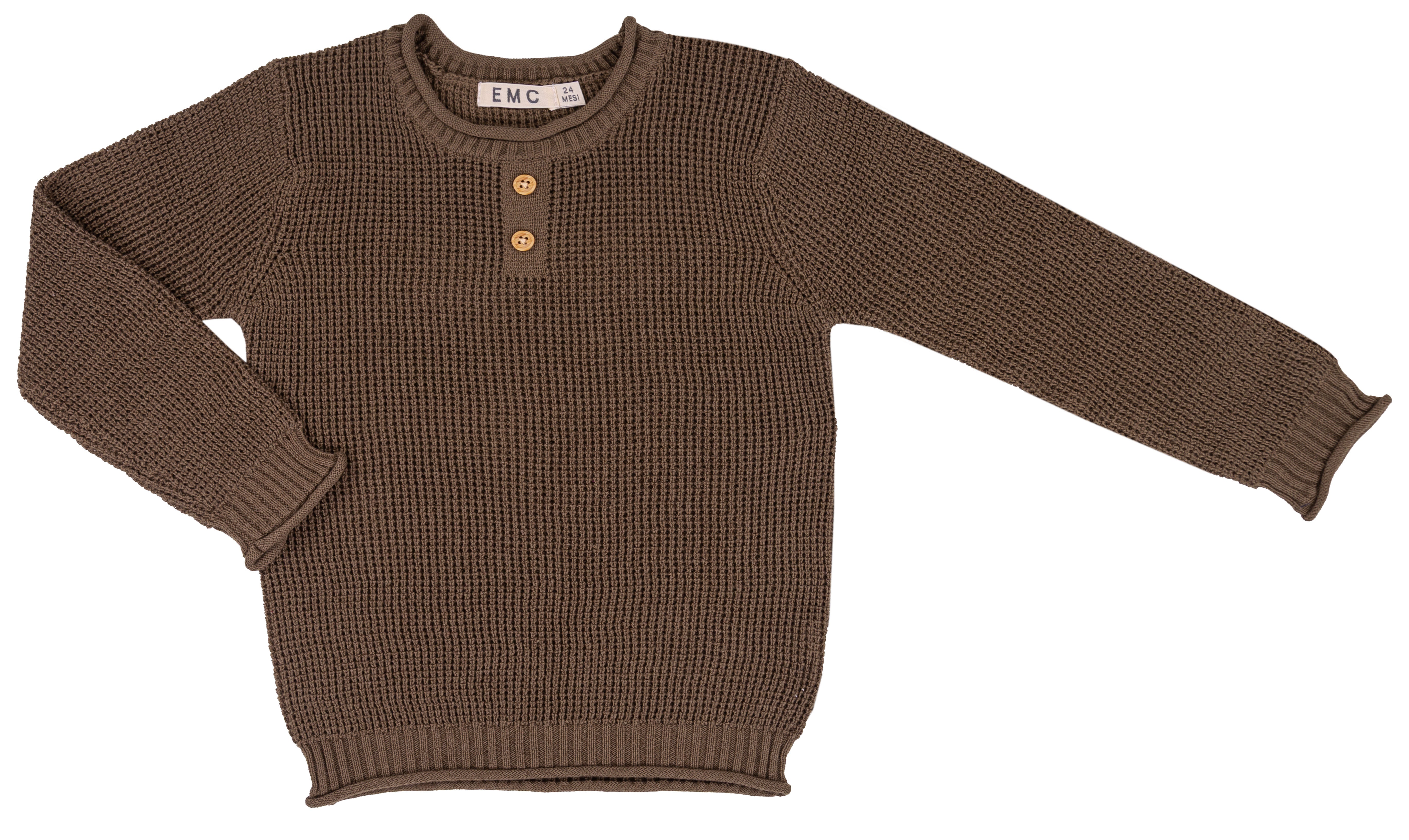 Maglioncino Bambino Blu Navy in 100% Cotone con Lavorazione a Nido d'Ape