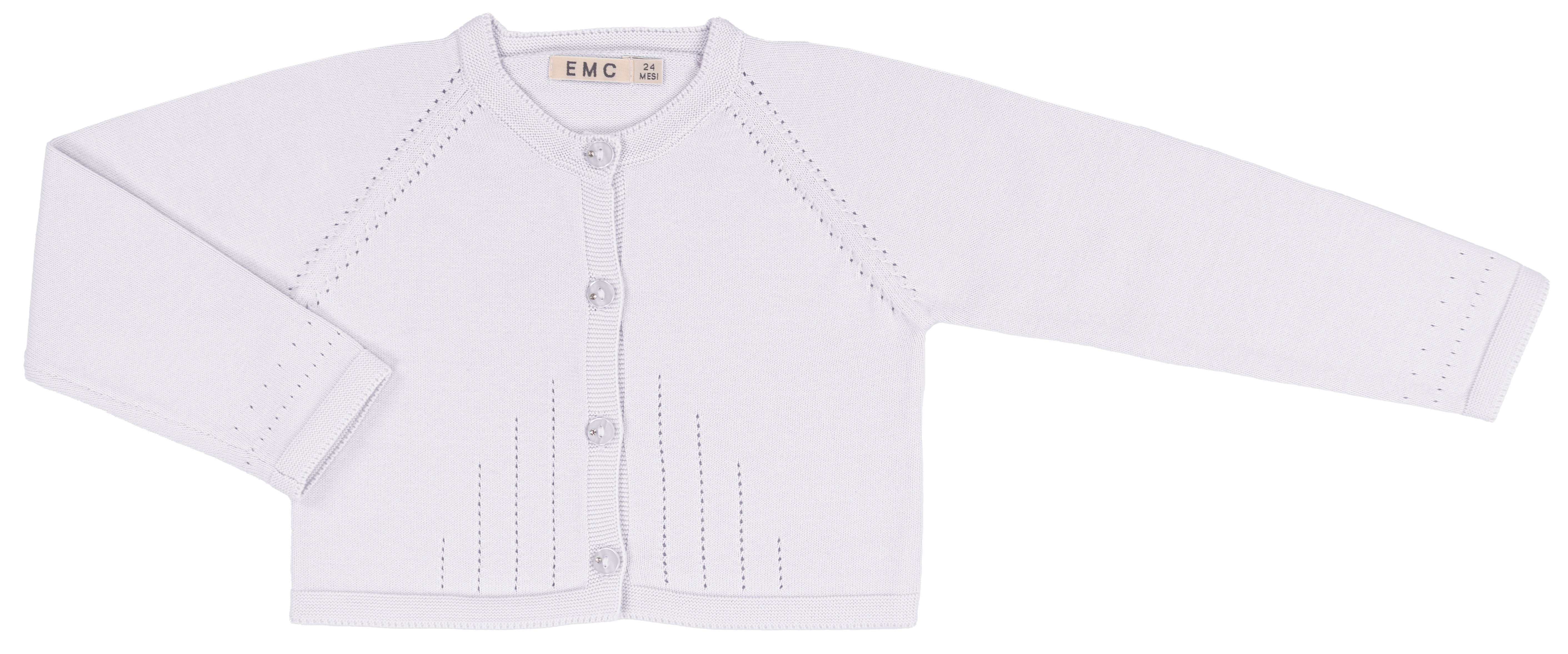 Cardigan Bambina Rosa Antico in 100% Cotone Tricot con Dettagli Traforati