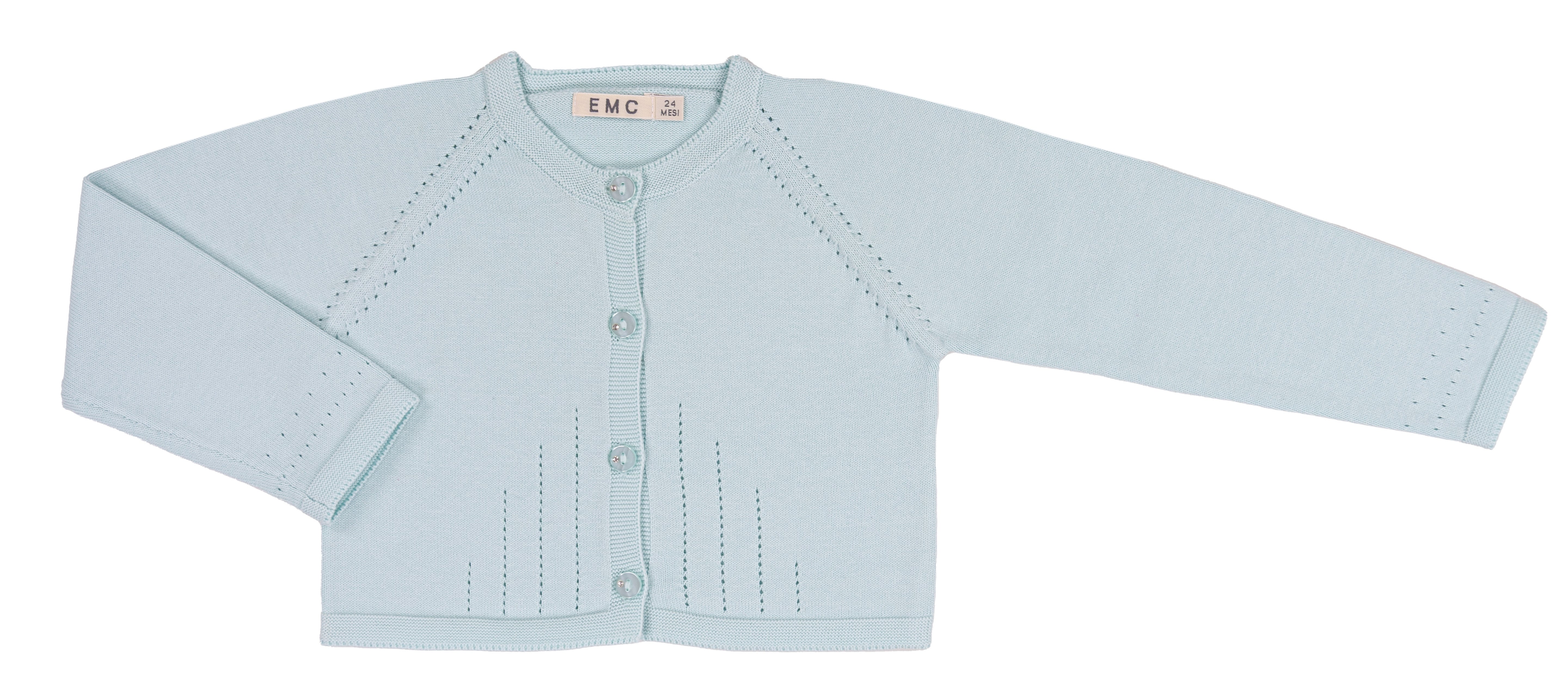 Cardigan Bambina Rosa Antico in 100% Cotone Tricot con Dettagli Traforati