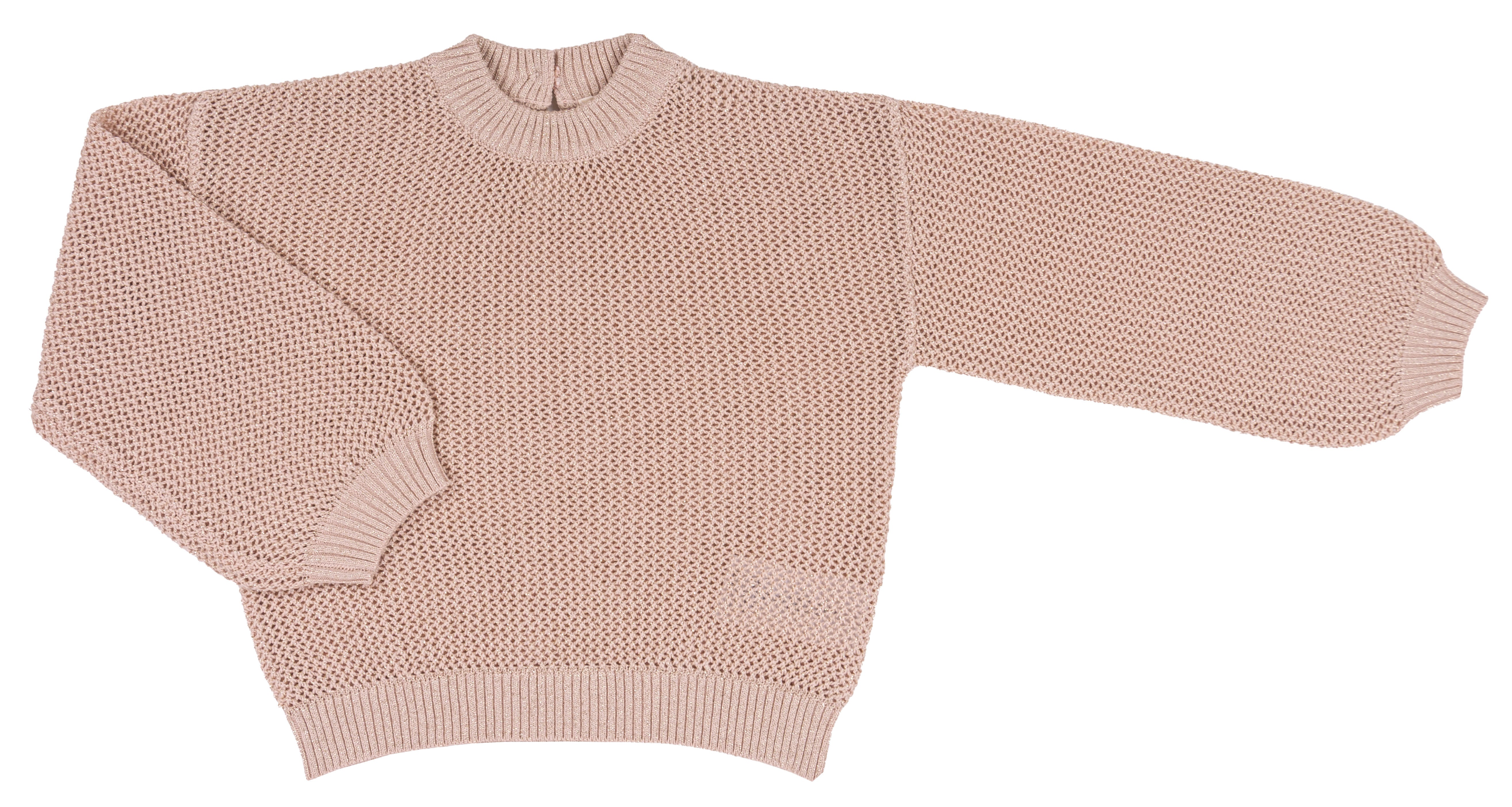 Maglioncino Bambina Bianco Latte in Tricot con Filato Lurex Argento