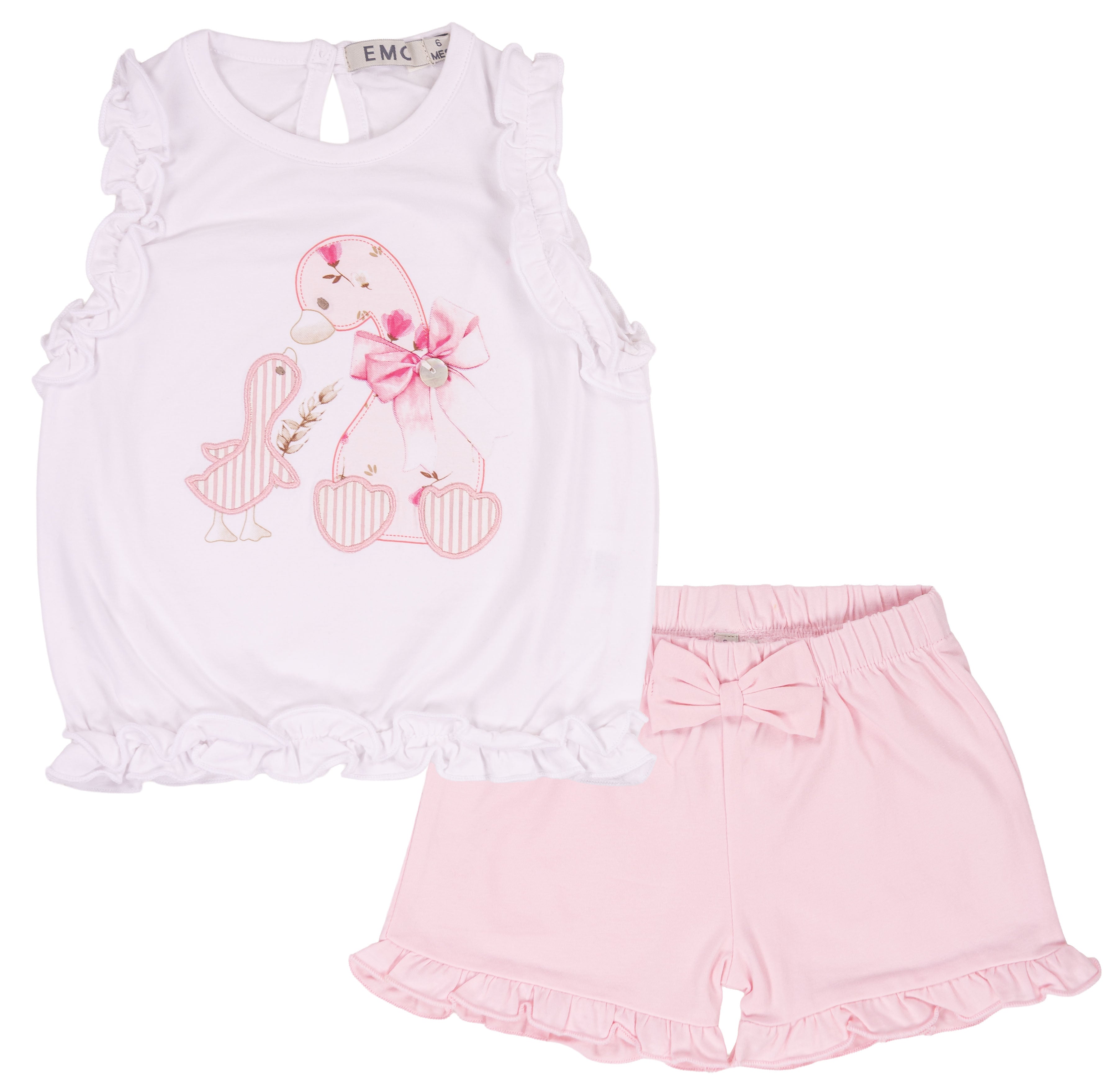 Completo Corto Bambina in Cotone Elasticizzato