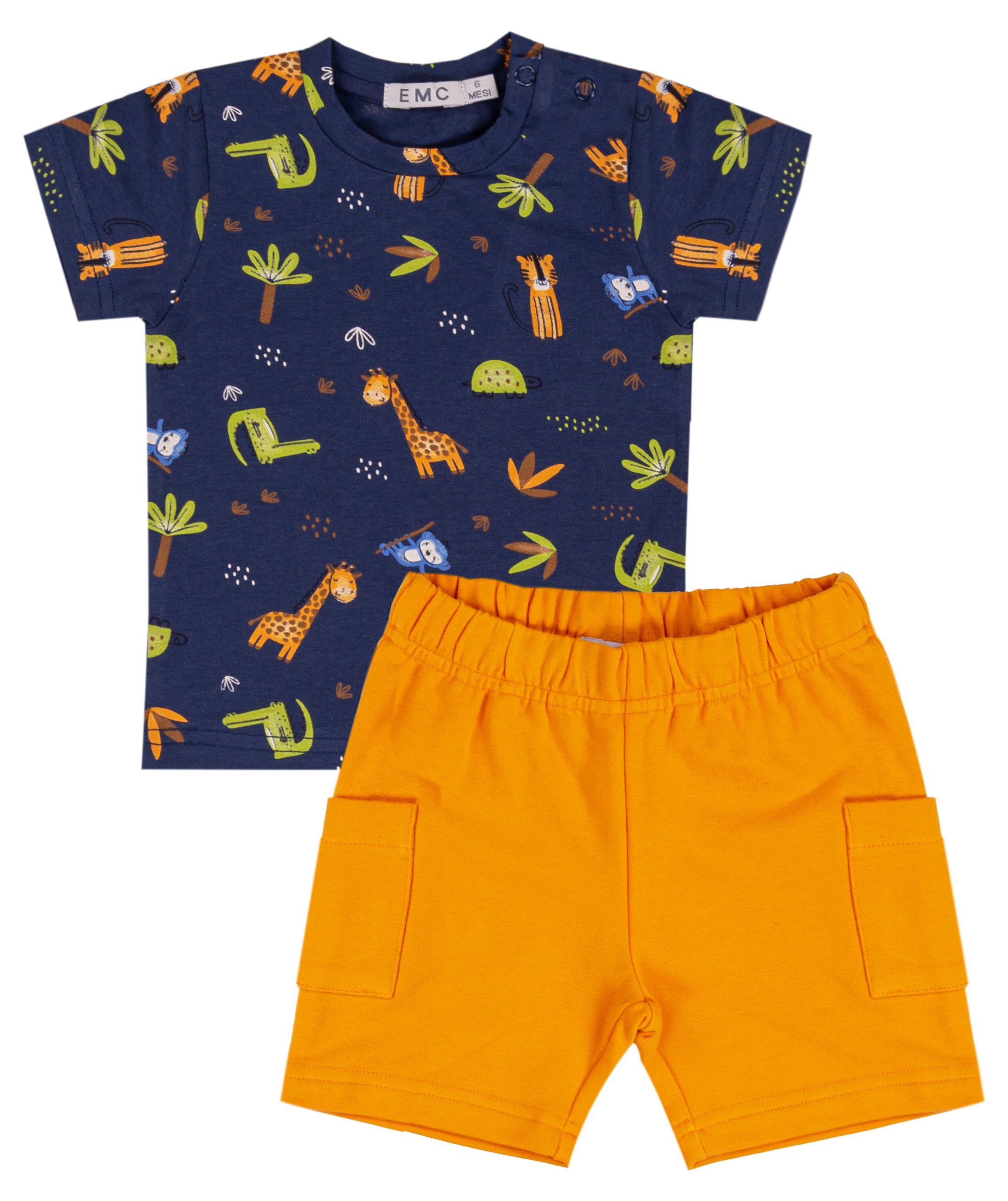 Completo Corto Bambino con Stampa Giungla