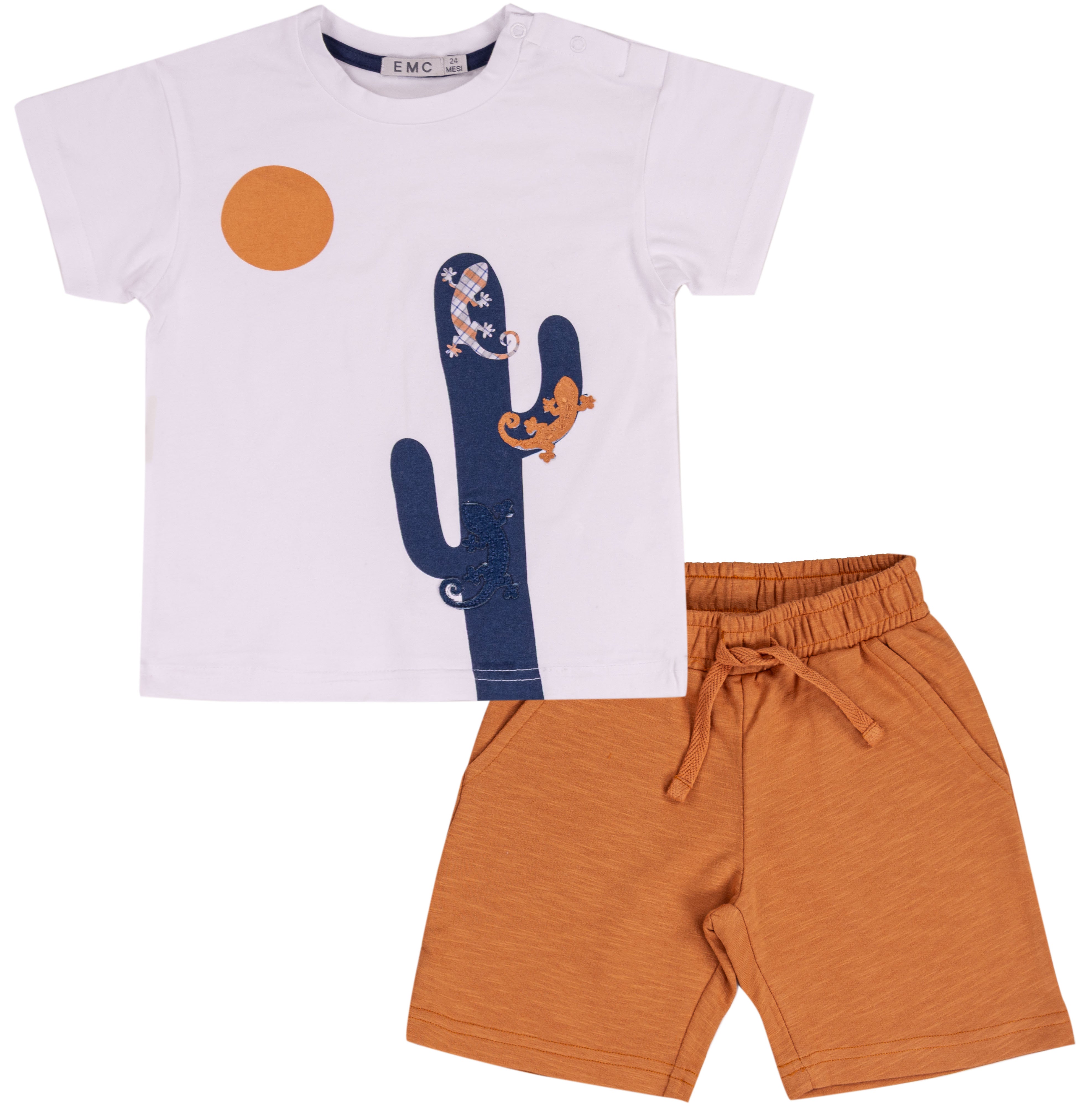 Completo Estivo Bambino in Cotone con Grafica Cactus