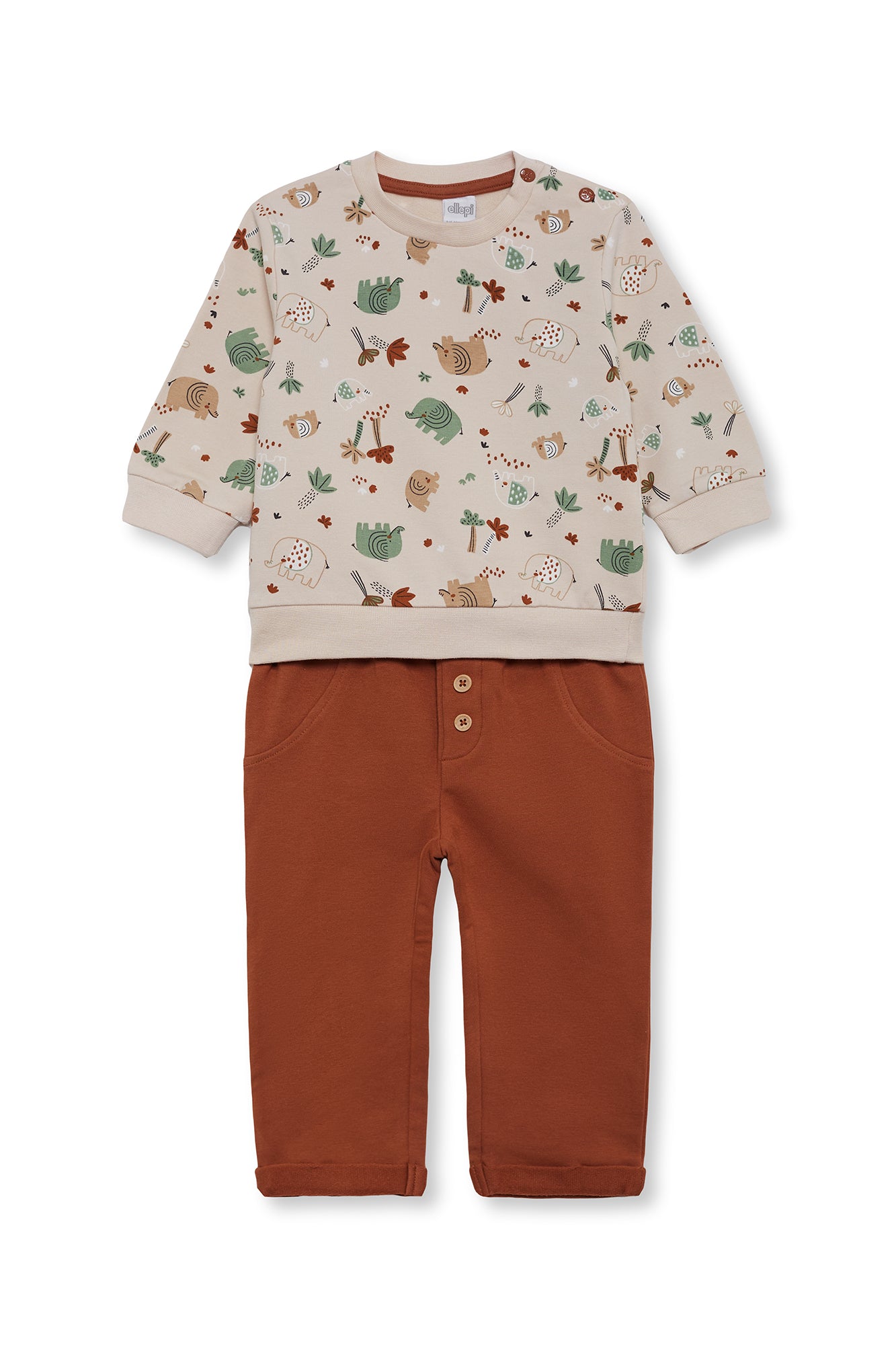 Completo Bambino in Felpa con Stampa Animaletti