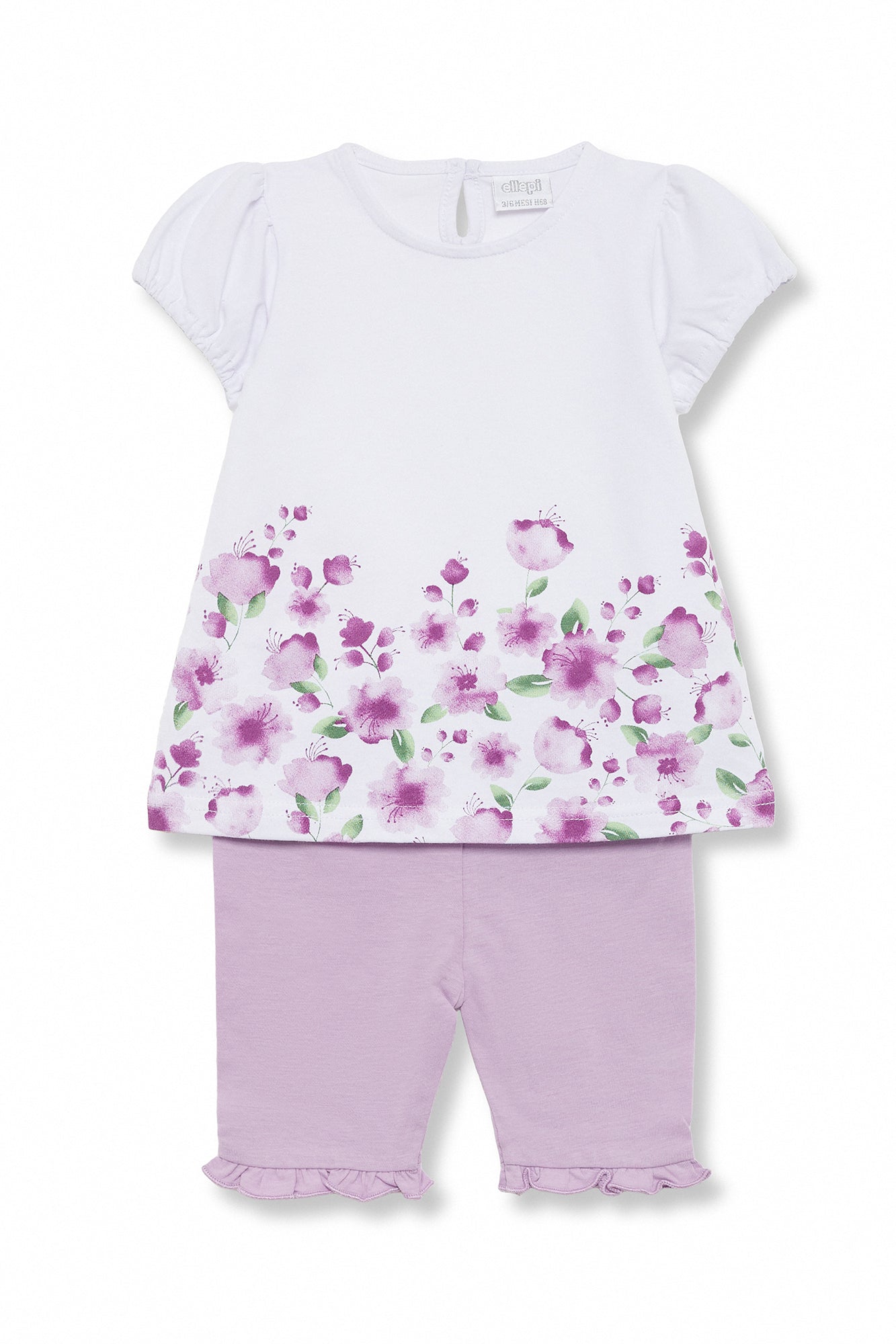 Completo Estivo Bambina in Jersey con Fiori