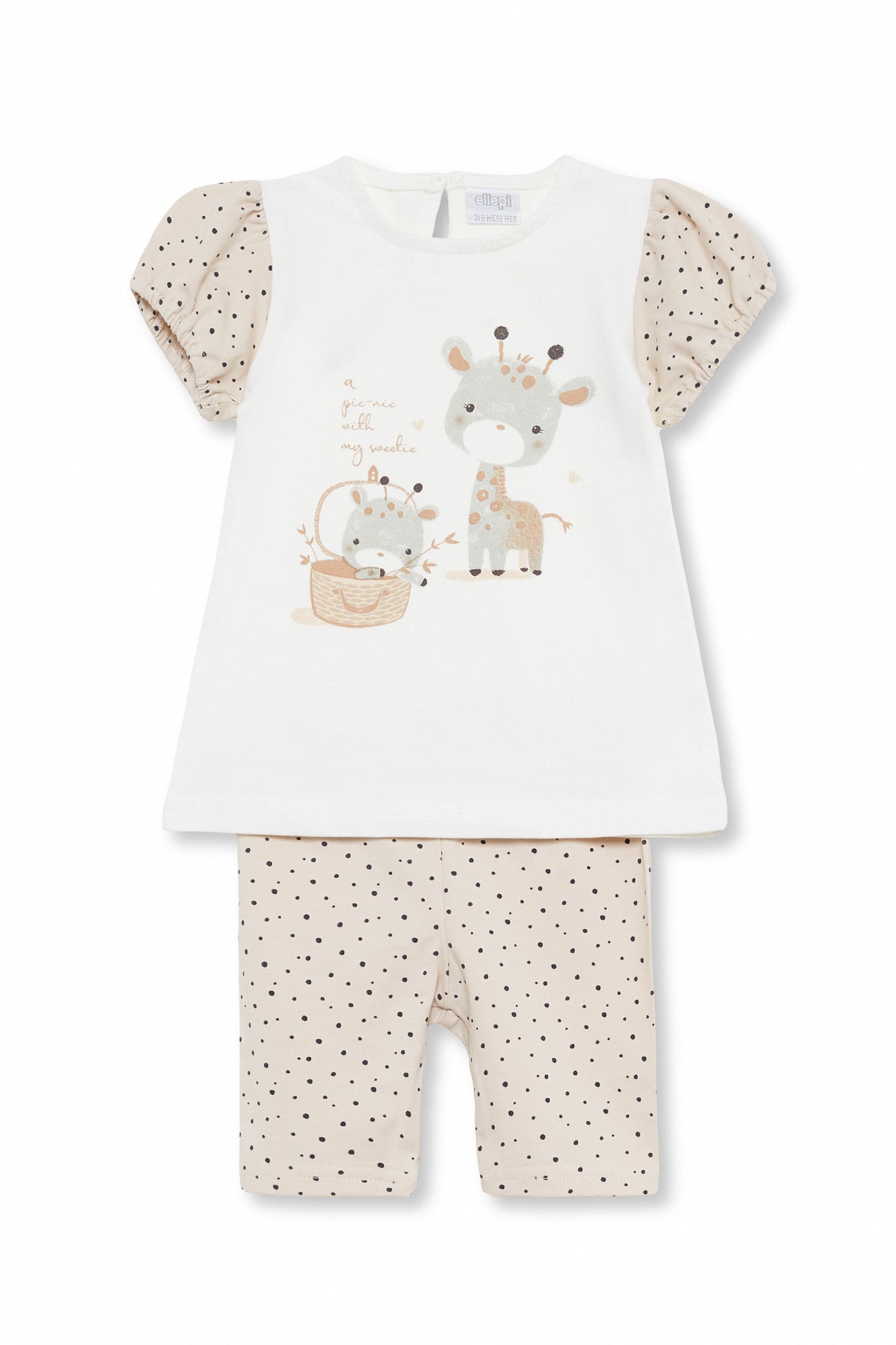 Completo Estivo Bambina in Jersey con Giraffe