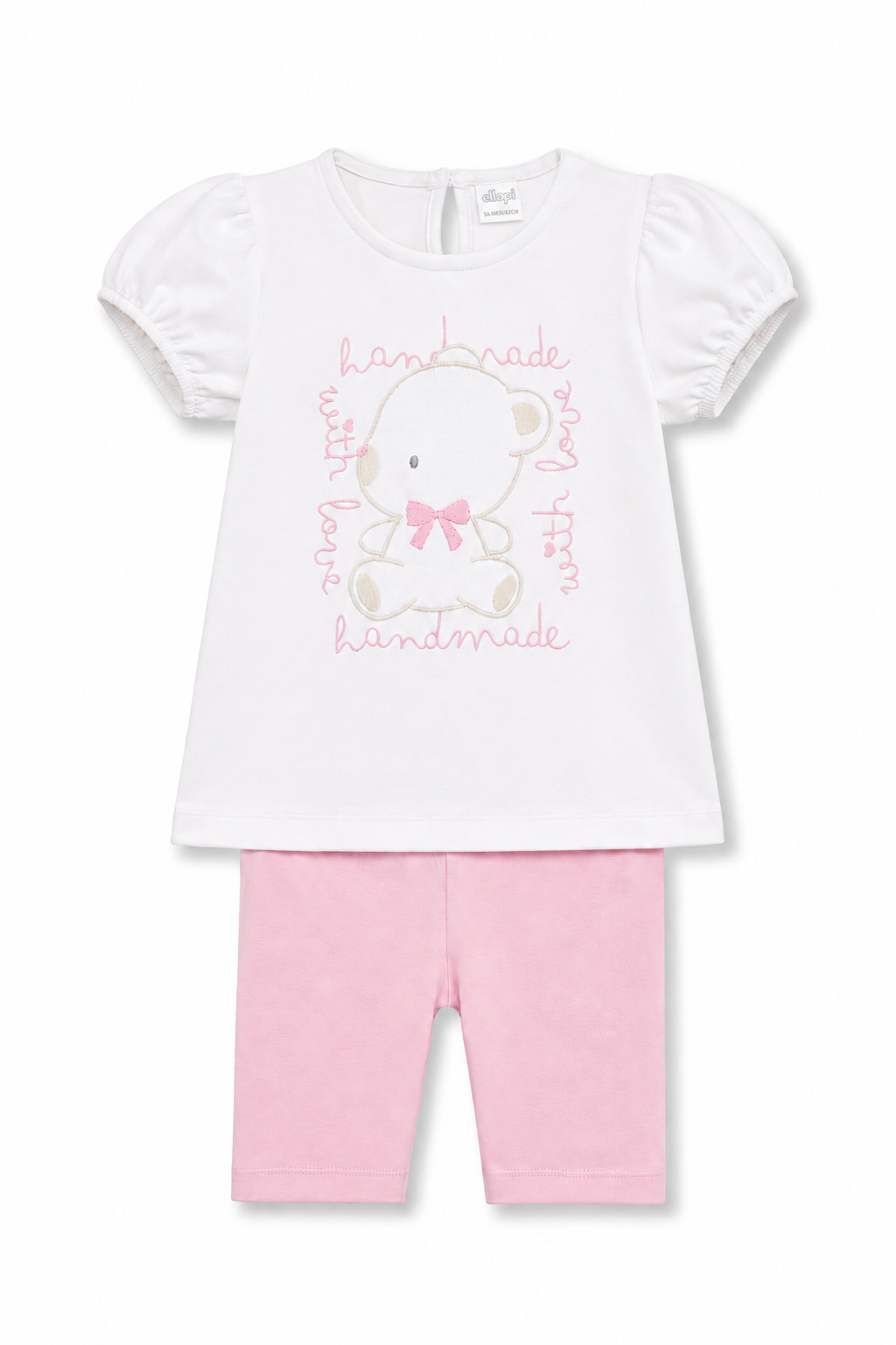 Completo Bambina con T-Shirt Orsetto e Leggings Corti
