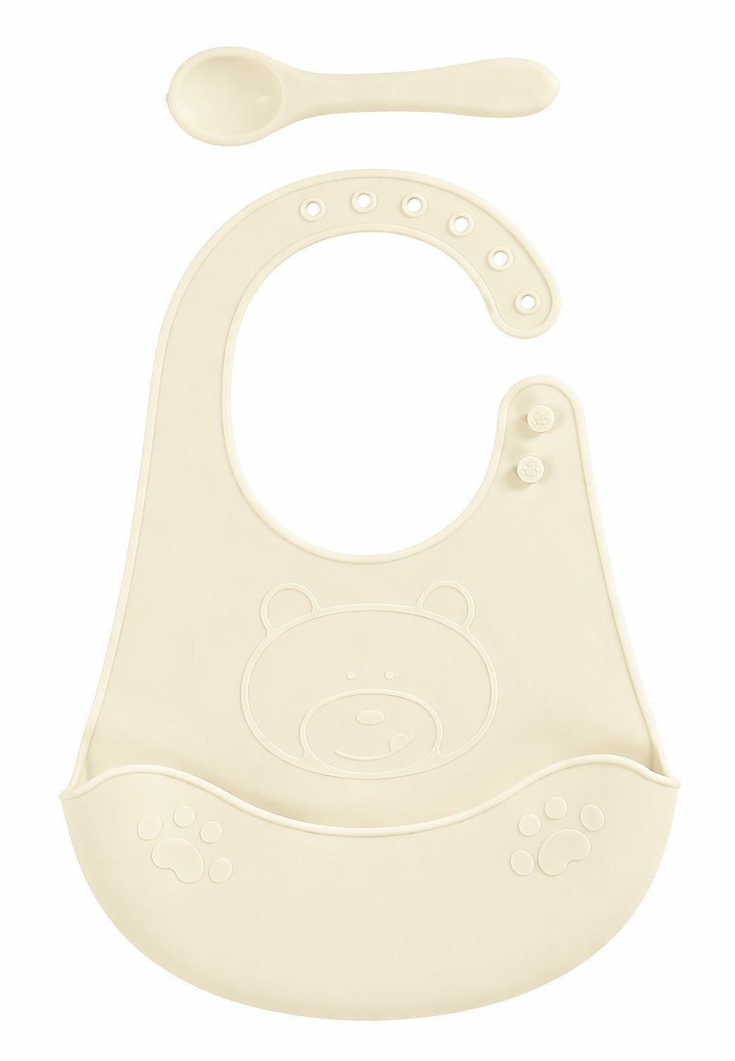 Set Pappa in Silicone con Bavaglino e Cucchiaio