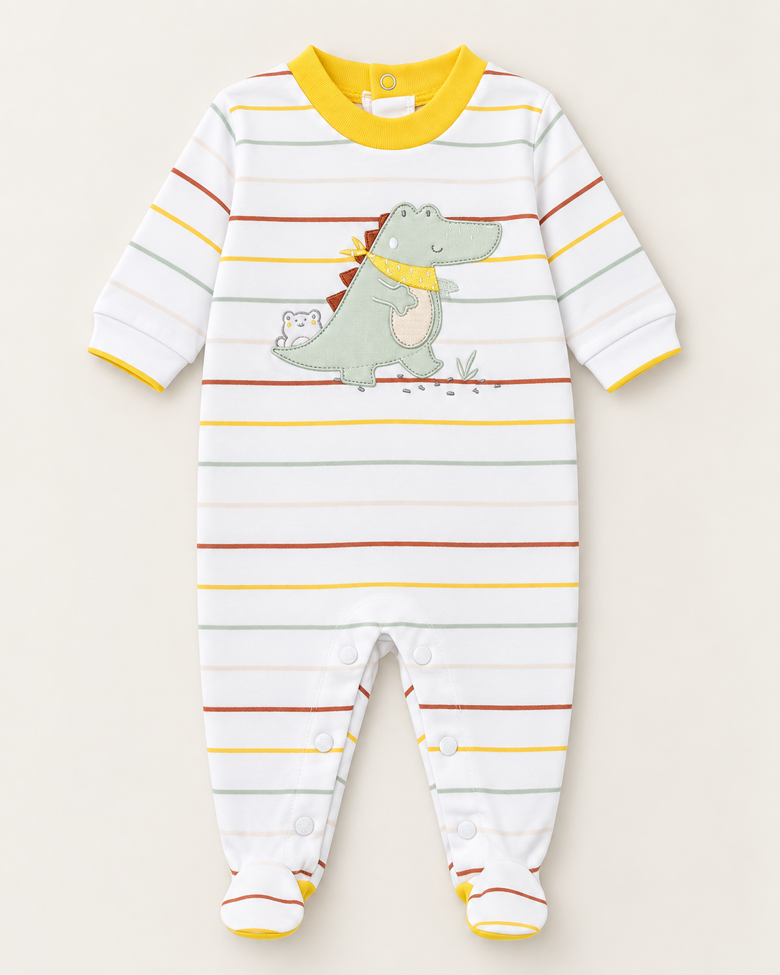 Tutina Neonato Unisex in Jersey di Cotone con Coccodrillo