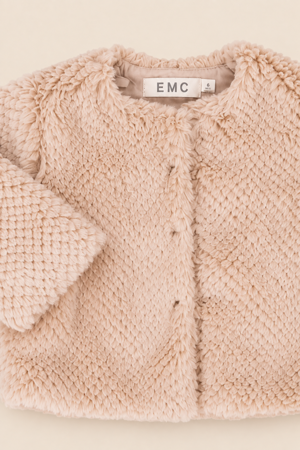 Giacchino Bimba EMC in Ecopelliccia Beige a Rilievo