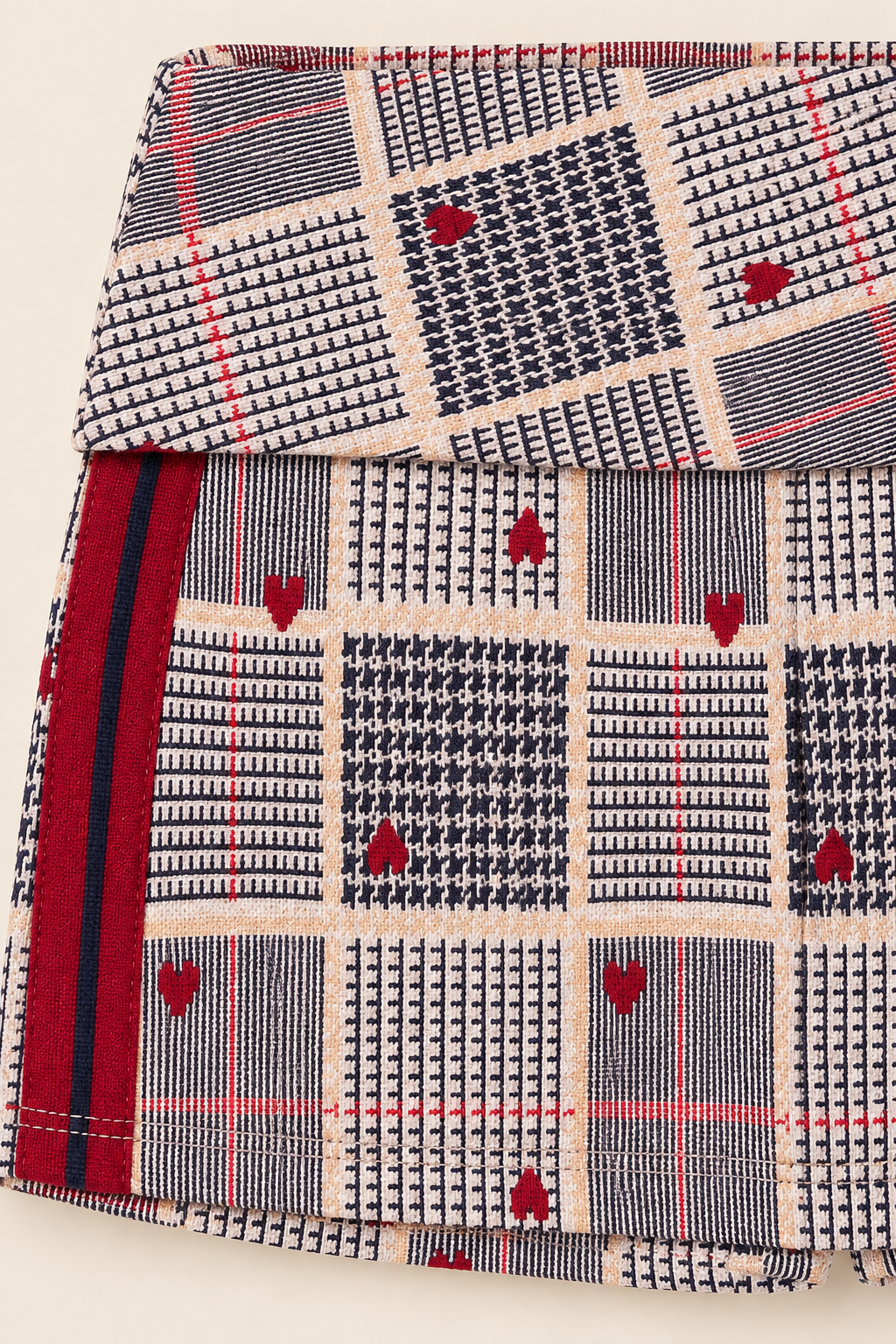 Gonna Pantalone Bimba EMC Fantasia Check con Cuoricini