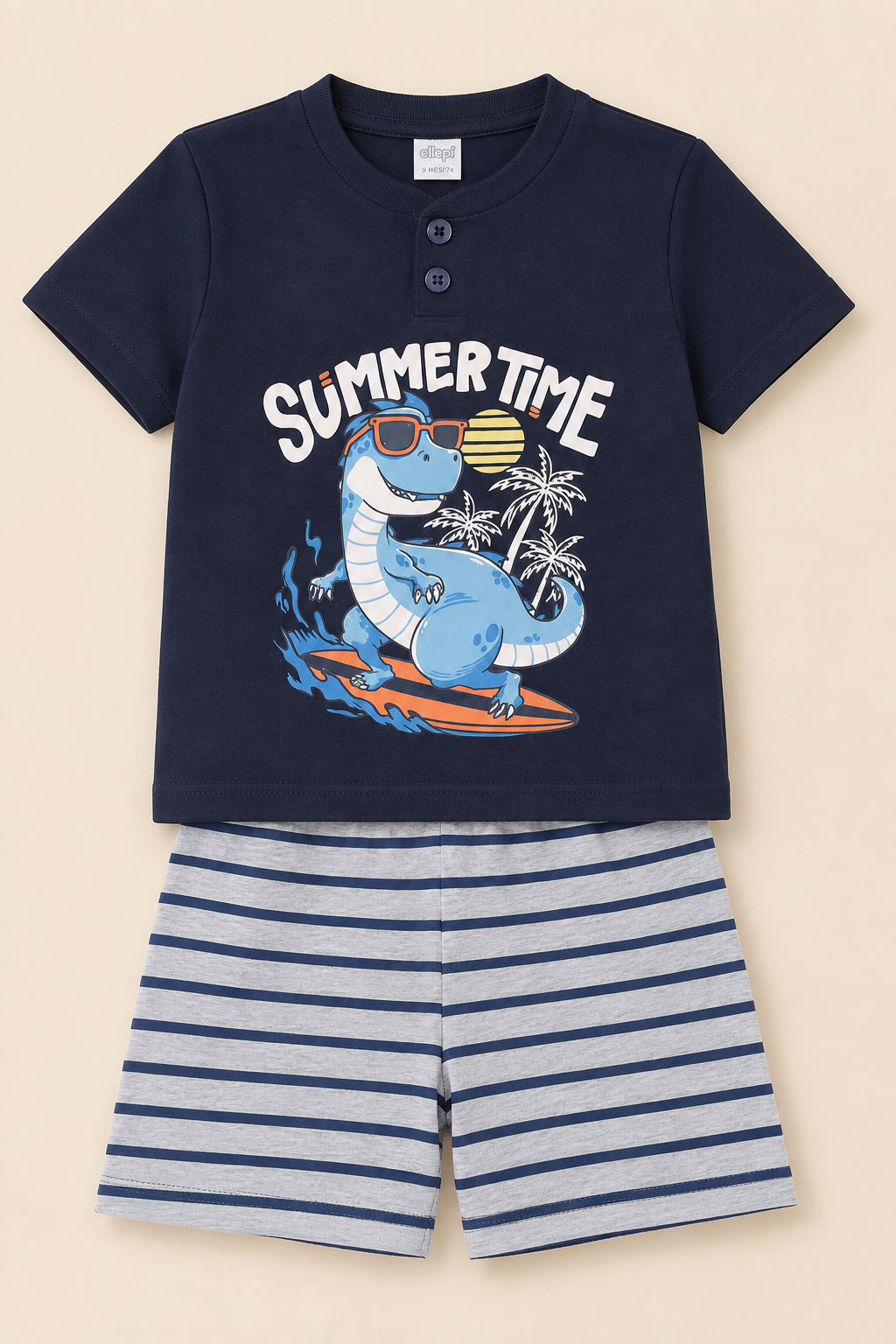 Pigiama Corto Bambino in Cotone con Grafica "Summer Time"