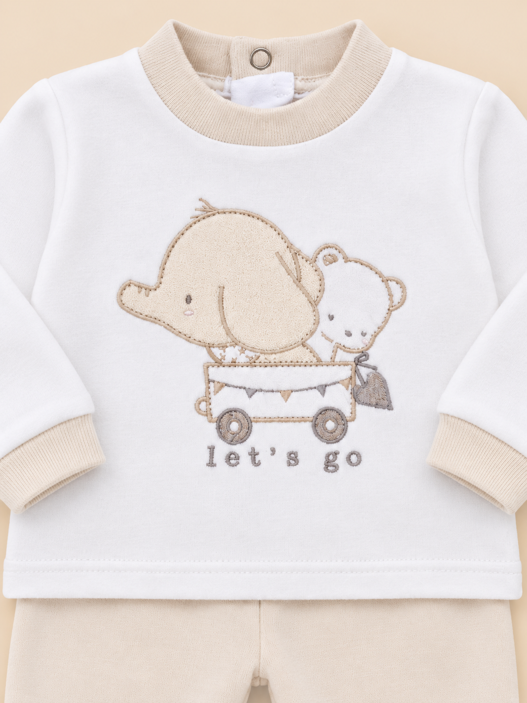 Completo Neonato Unisex in Jersey di Cotone con Piedini