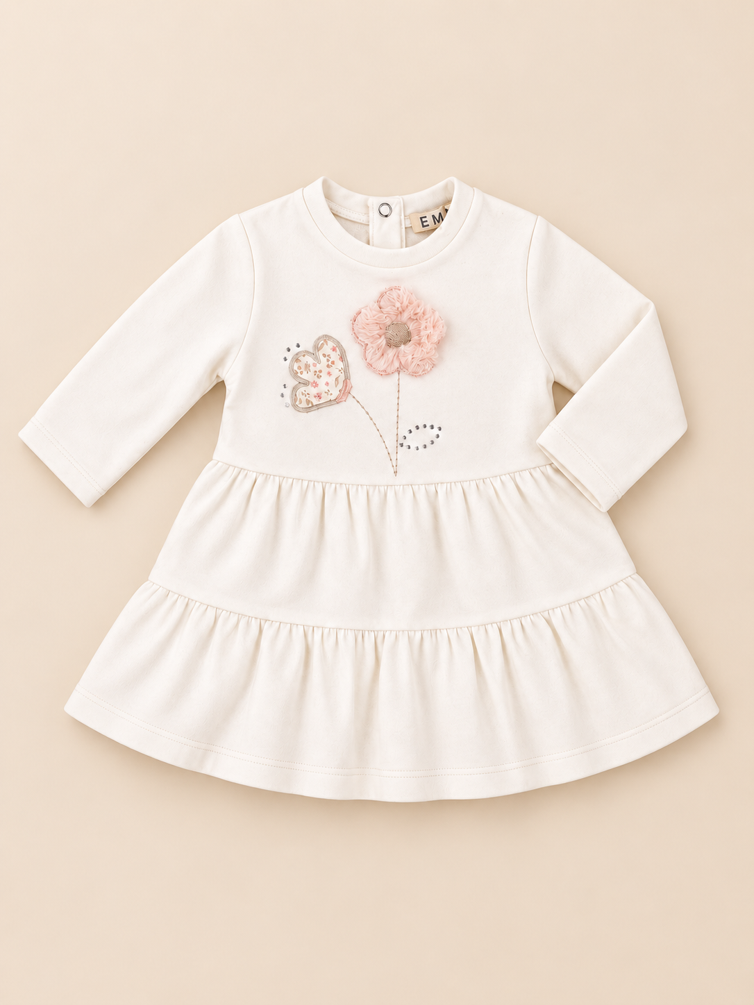 Vestitino Bimba EMC Panna con Fiore in Tulle