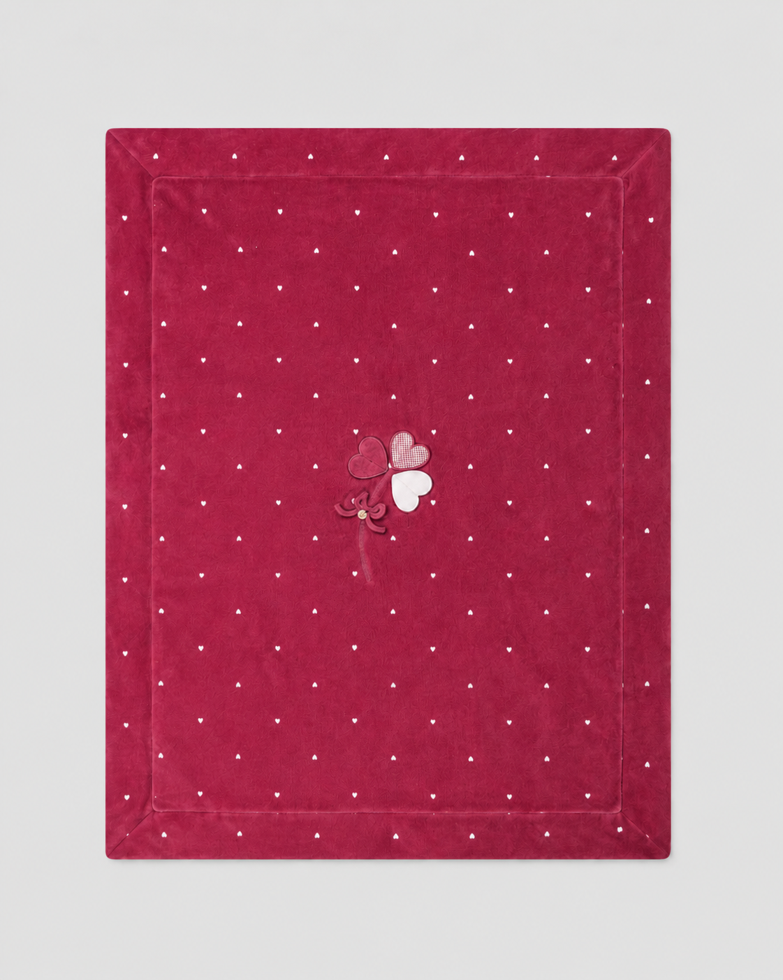 Copertina Neonata EMC Bordeaux in Velour con Cuoricini