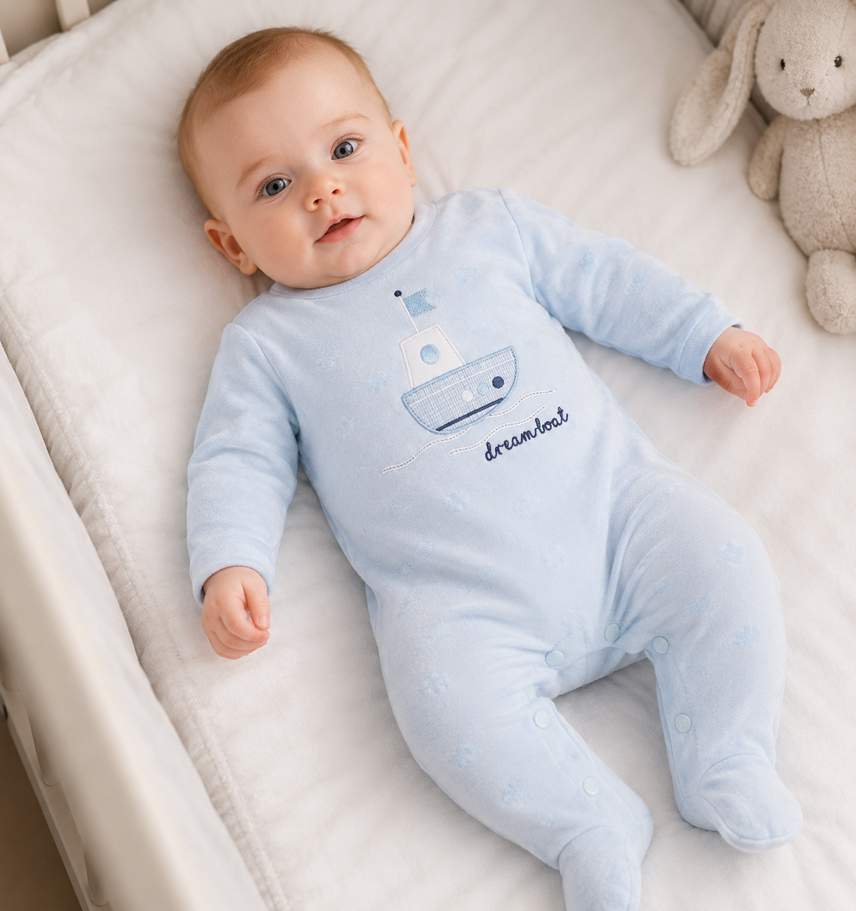 Tutina Neonato Bambino in Puro Cotone con Barca